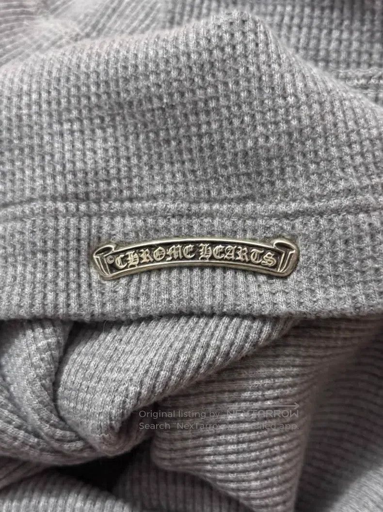Chrome Hearts CHROME HEARTS Size M Grey Waffle Long Sleeve Sweater Size US M / EU 48-50 / 2 - 7 Thumbnail