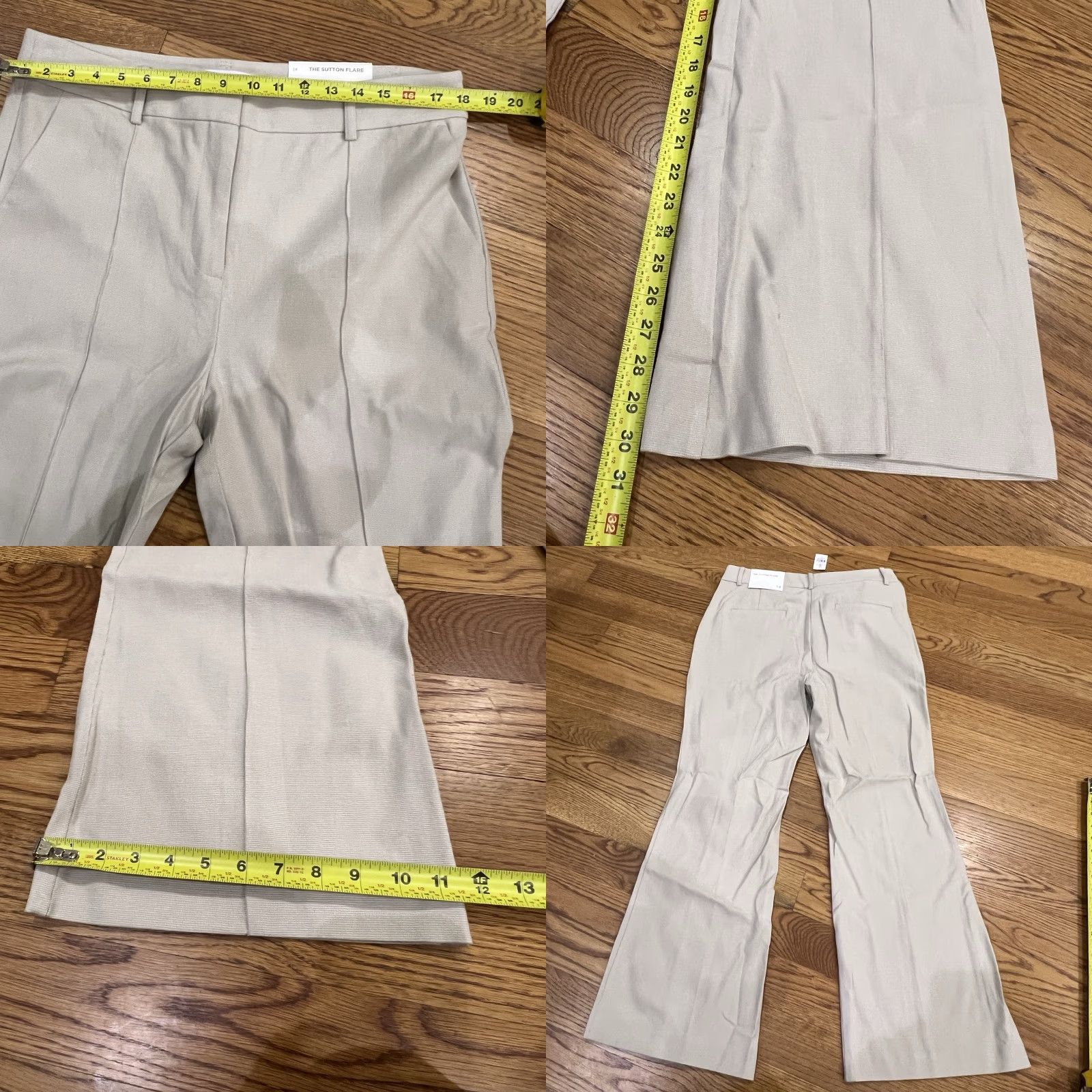 Loft LOFT NWT Pants Womens 14 Sutton Flare Dress Pants Beige High Rise Flat Front Zip 30 Inseam Pockets Easy Care Preppy City Workwear Mens? Girls? Wait. Size 36" / US 14 / IT 50 - 8 Thumbnail
