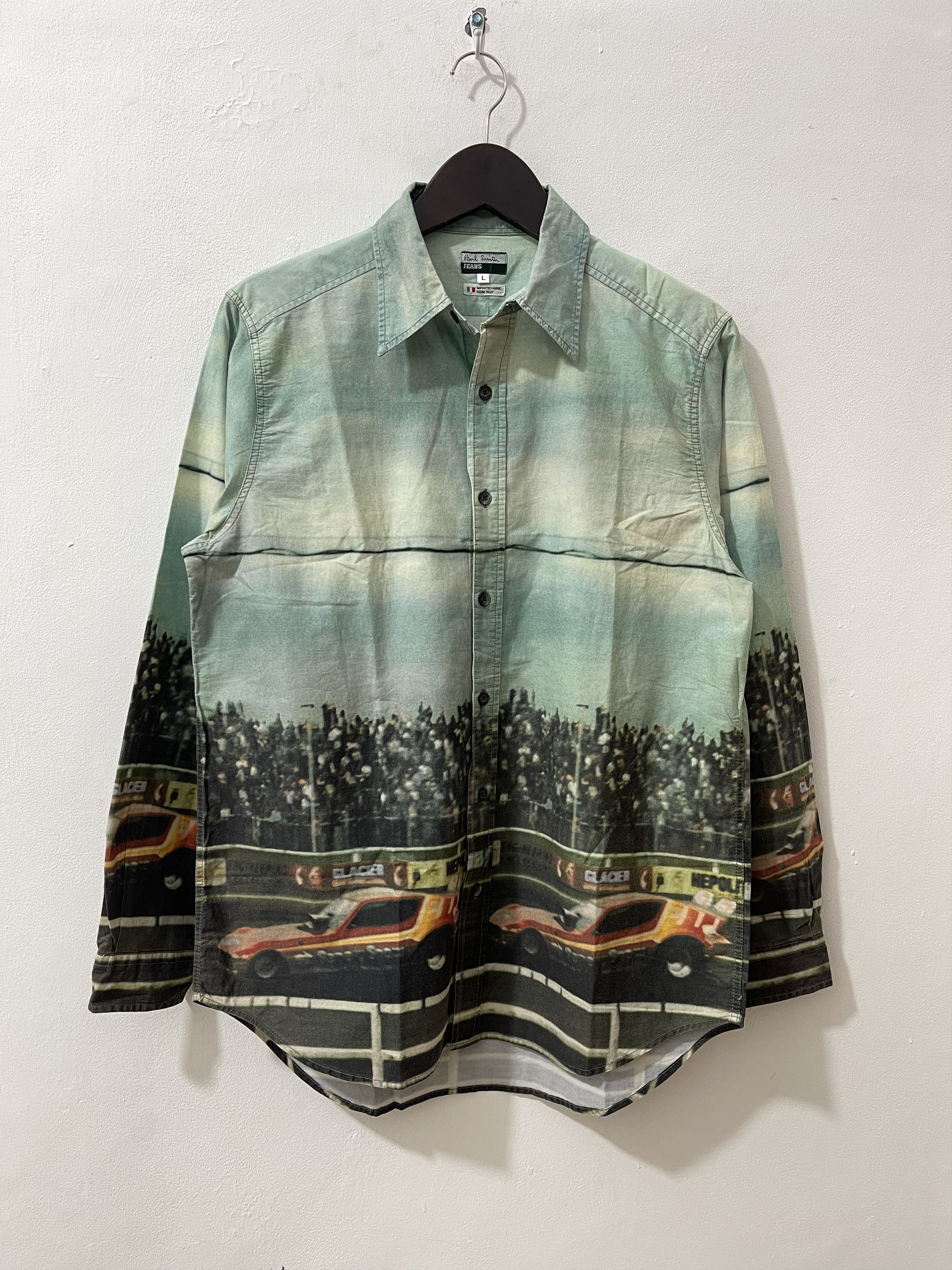 Vintage 90s Paul Smith Archive Nascar Button Up Shirts Size US L / EU 52-54 / 3 - 1 Thumbnail