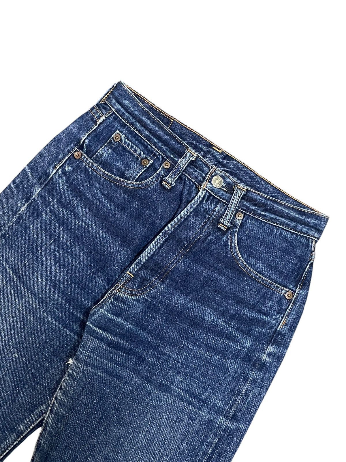 Denime Vintage Denime Japan Selvedge Button Fly Blue Wash Jeans Size US 27 - 6 Thumbnail