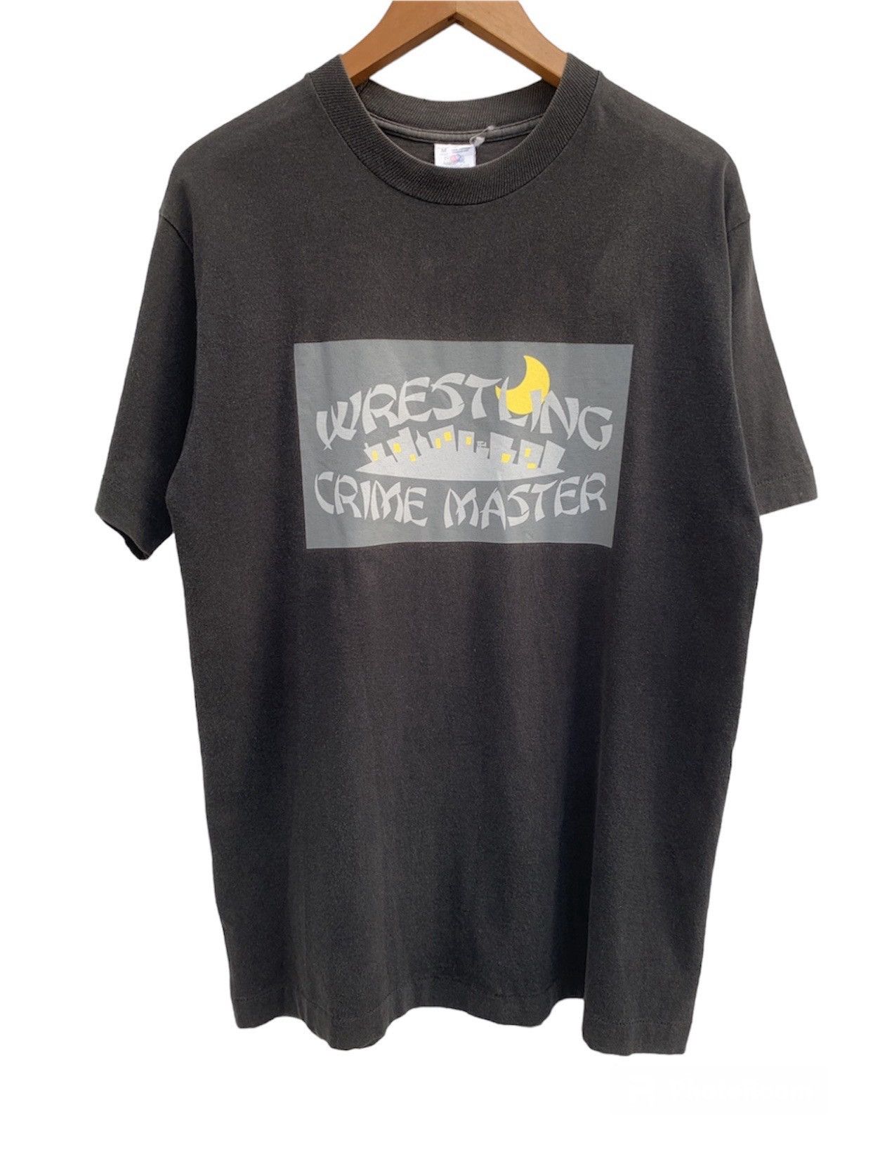 image of Band Tees x Made In USA 1990S Wrestling Crime Master Hardcore Punk Band Tee in Black (Size Medium)