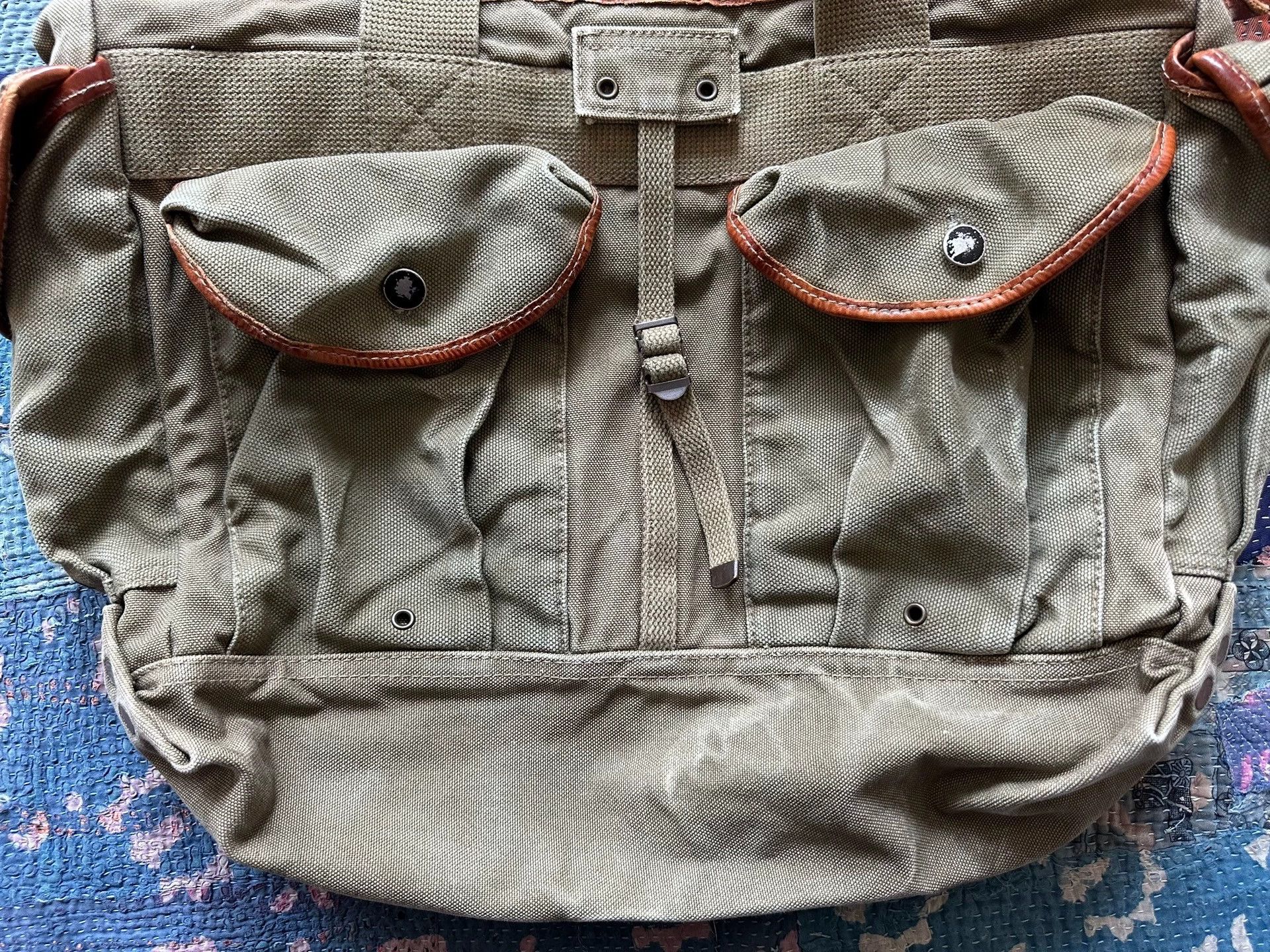 RRL Ralph Lauren RRL Distressed Color Block Leather Postman Bag Size ONE SIZE - 3 Thumbnail