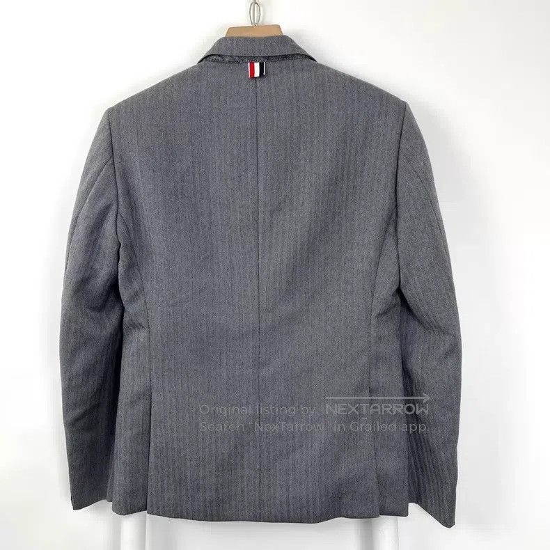 Thom Browne Thom Browne Dark gray striped lining jacket Size US L / EU 52-54 / 3 - 3 Thumbnail