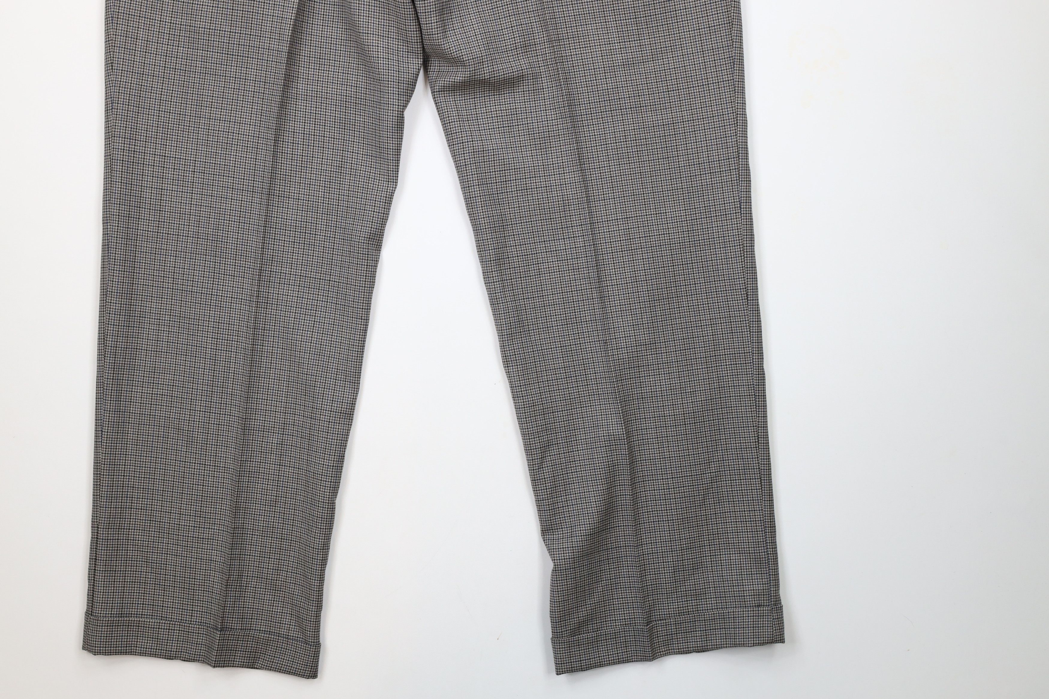 Ralph Lauren × Vintage Vintage 90s Ralph Lauren Cuffed Wide Leg Pants Houndstooth Size US 36 / EU 52 - 10 Thumbnail