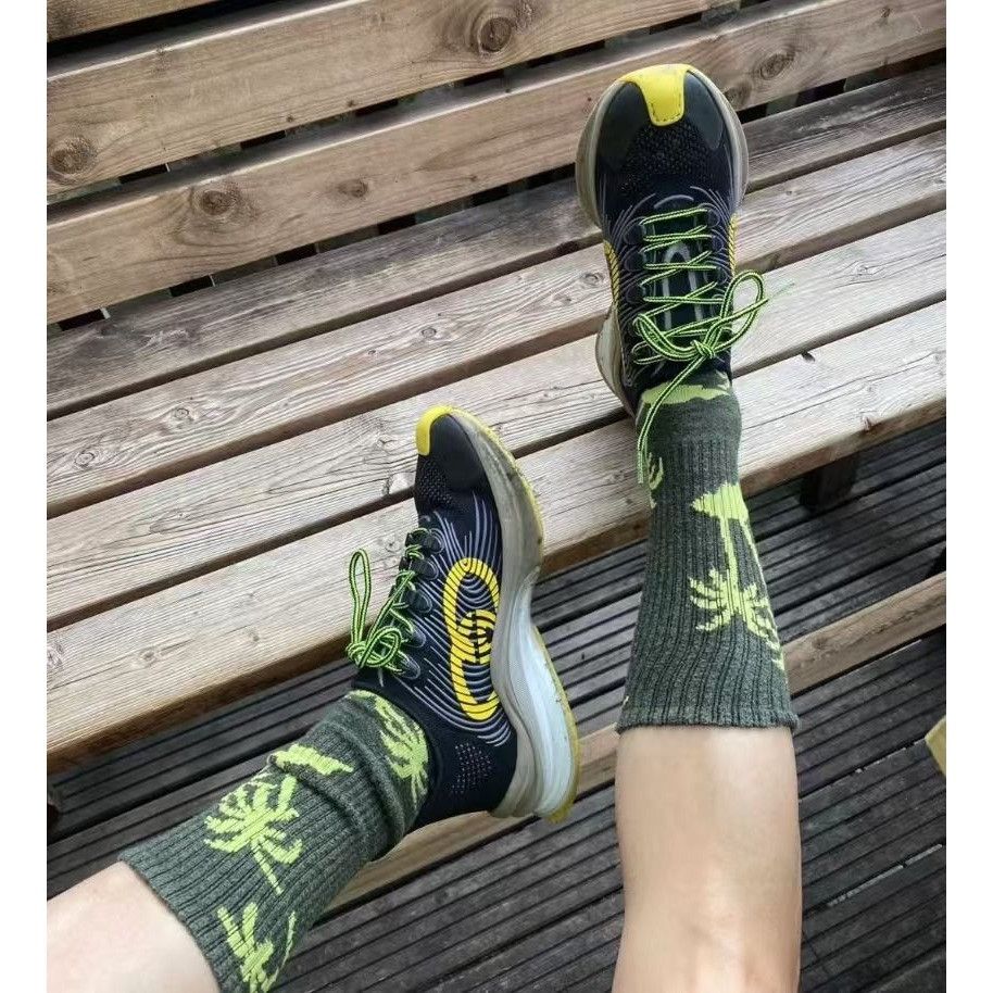 Gucci Gucci Run Black & Yellow Sneakers With Neon Green Laces Size US 9.5 / EU 42-43 - 8 Thumbnail
