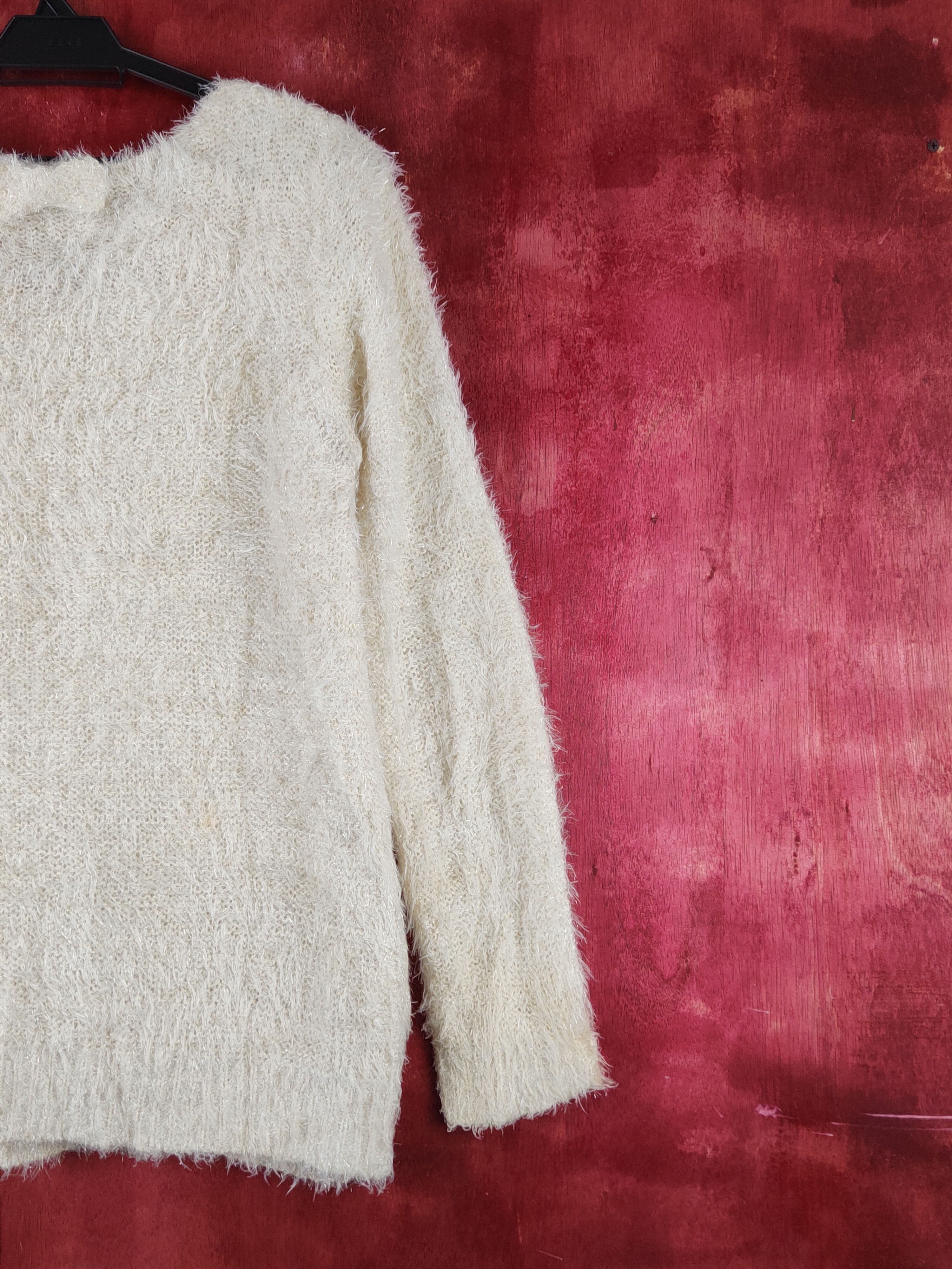 Japanese Brand Glacier Cream Shag Shaggy Fur Mohair Knitwear #S1930 Size M / US 6-8 / IT 42-44 - 11 Thumbnail