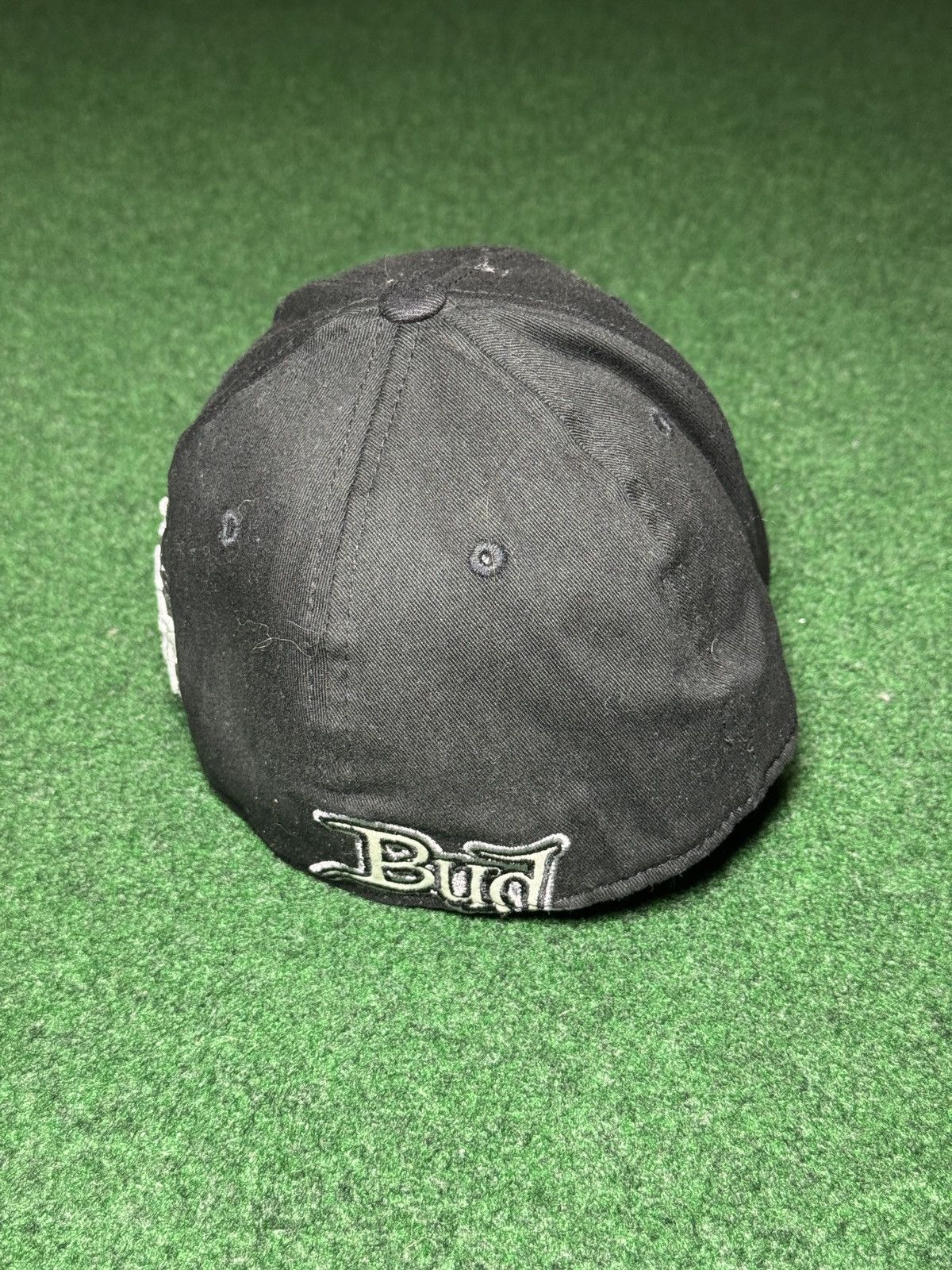 Budweiser Y2K Budweiser Bud Black Grunge Punk S/M Stretch Fit Cap Hat Size ONE SIZE - 3 Thumbnail