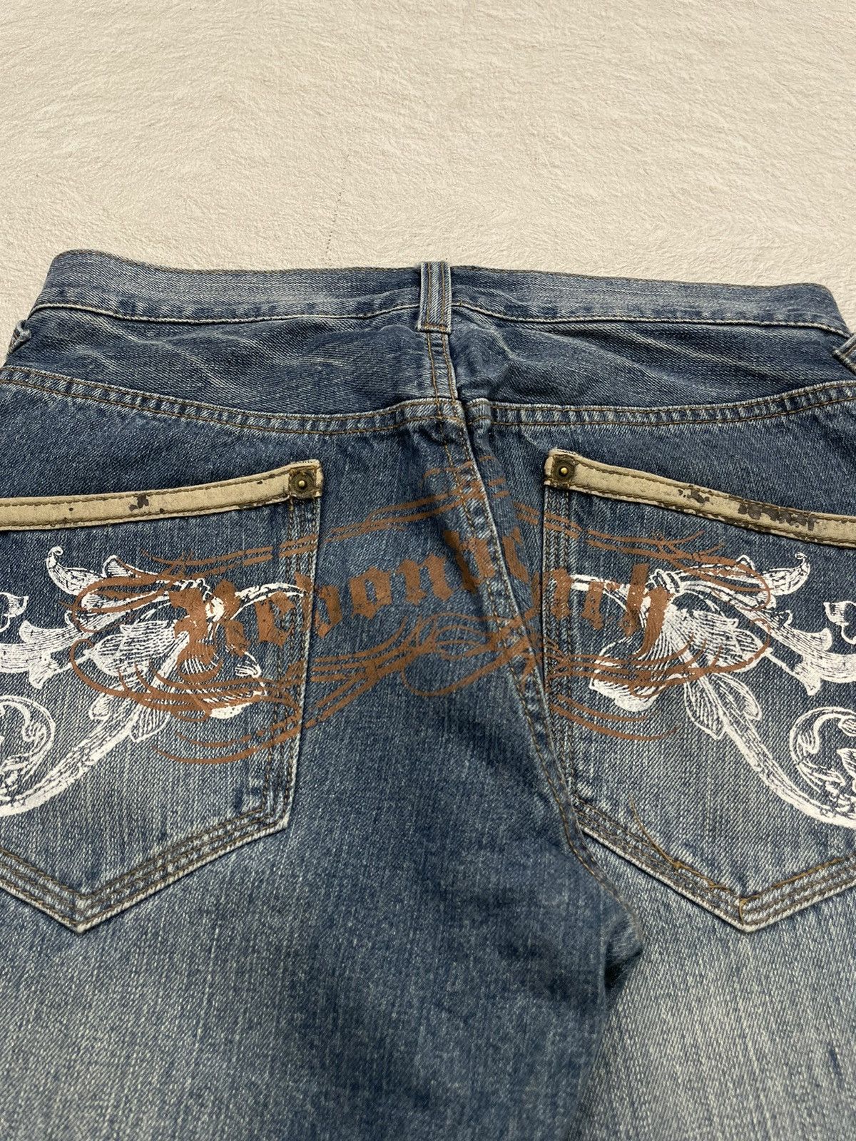Le Grande Bleu (L.G.B.) 2000s Sunlucas Embellished Denim Jorts Detailed Back Pockets Size US 30 / EU 46 - 6 Thumbnail