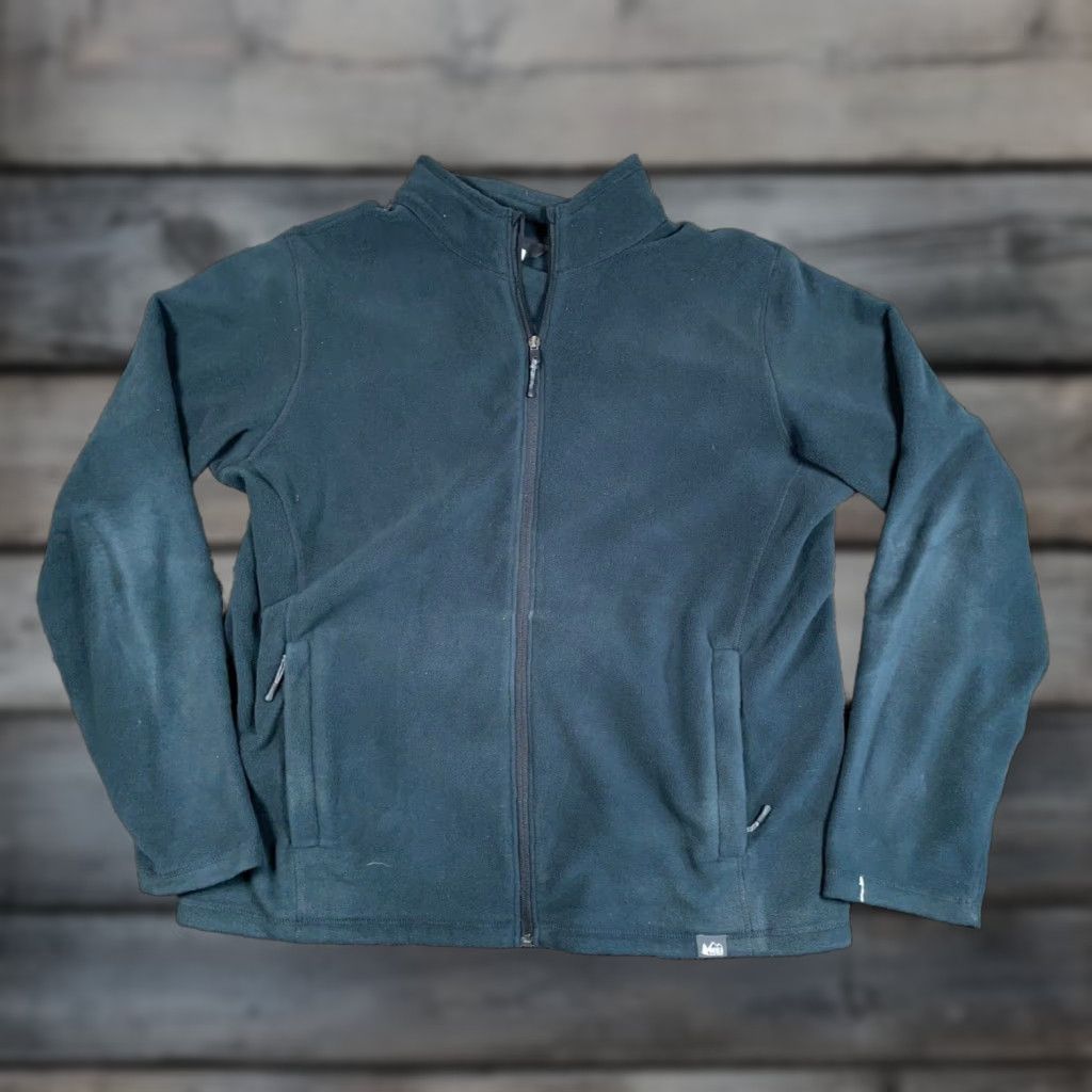 Vintage REI Co-Op Zip Up Fleece Jacket XL Black Unlined Pockets Zip Outdoor Adult Size US XL / EU 56 / 4 - 1 Thumbnail