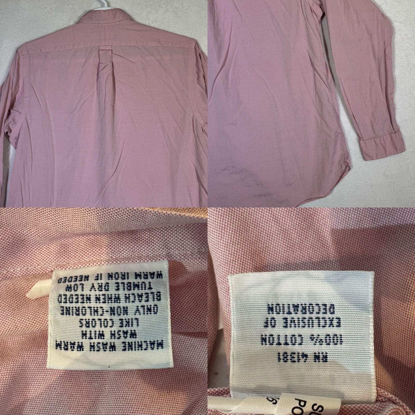 Ralph Lauren Ralph Lauren Shirt Mens 17 Pink Long Sleeve Button Down Dress Oxford Classic Shirt Men Pink 100% Cotton Size 46R - 9 Thumbnail