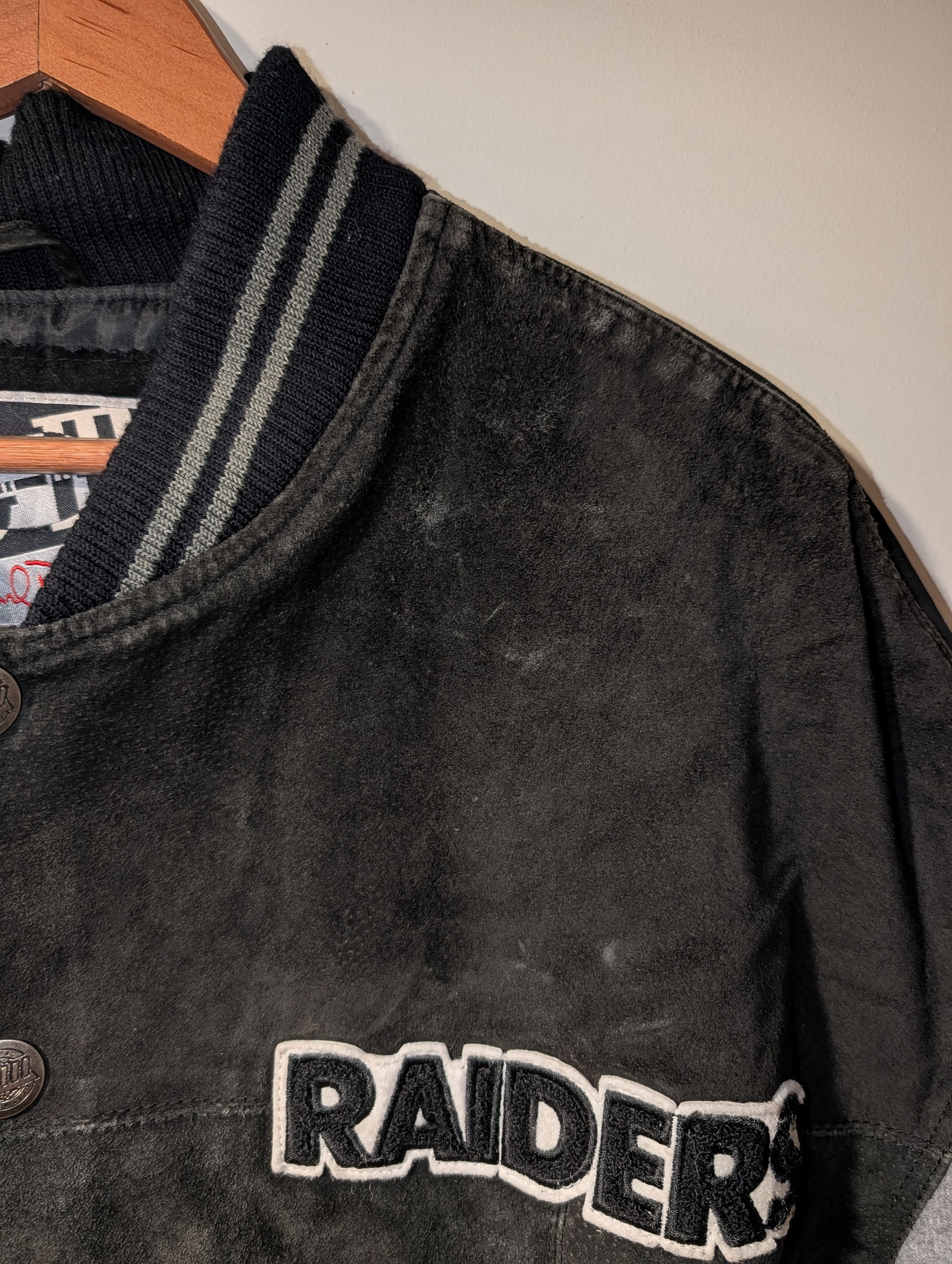 NFL Vintage Raiders Jacket Mens XL G-III Carl Banks Suede NFL Size US XL / EU 56 / 4 - 10 Thumbnail