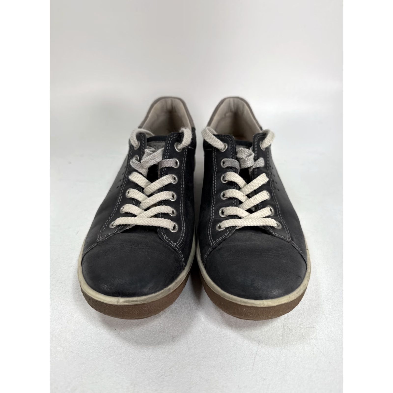 Ecco ECCO Sneakers Women's Size 10 41EU Leather Blue Low Top Casual City Street Walking Shoes Slip-on Lace Up Comfort Cushioned Size US 10 / IT 40 - 4 Thumbnail