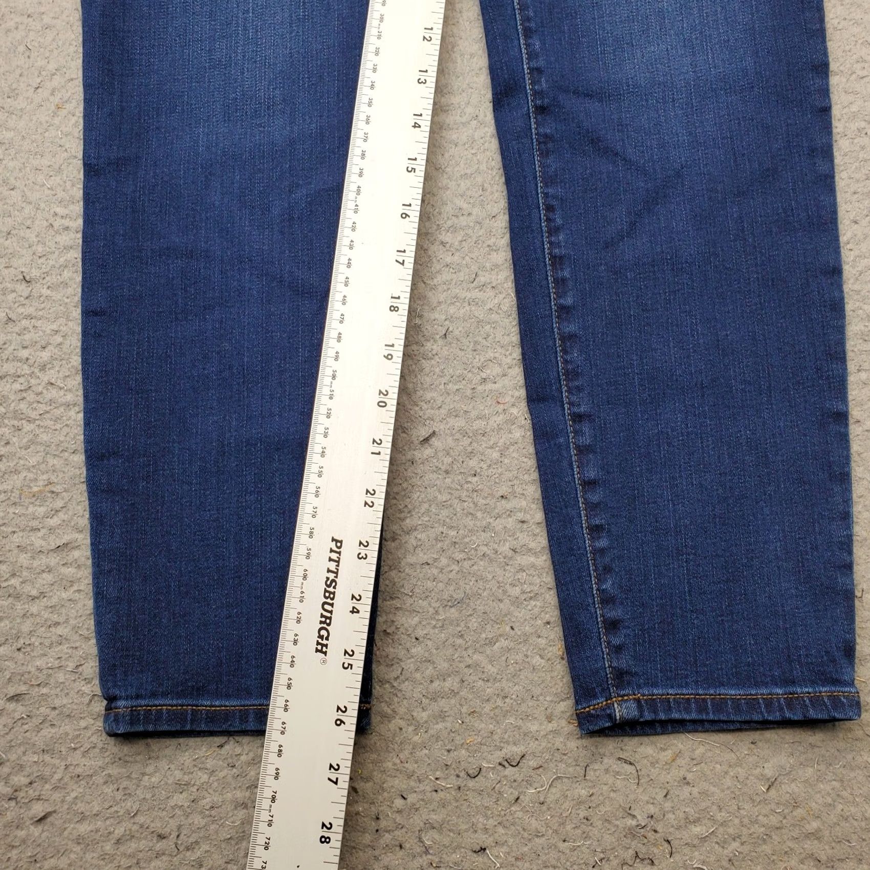 J.Crew J.CREW Women 31 Blue Denim Stretch Mid-Rise 9" Skinny Jeans - Boho Faded Whiskered Size 24" / US 00 / IT 34 - 4 Thumbnail