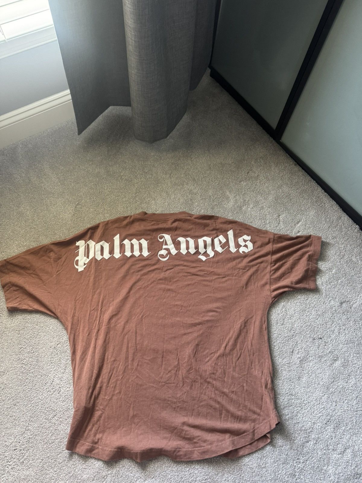 Palm Angels Light Brown Palm Angels Logo Tee Size US XL / EU 56 / 4 - 1 Thumbnail