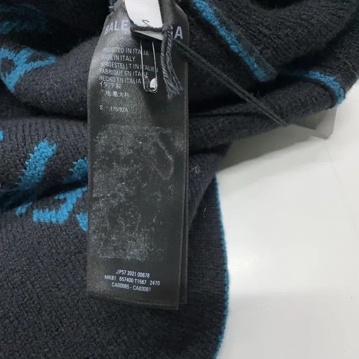 Balenciaga Balenciaga Balenciaga FW21 Blue Logo Knit Sweater -2507 Size US S / EU 44-46 / 1 - 5 Thumbnail