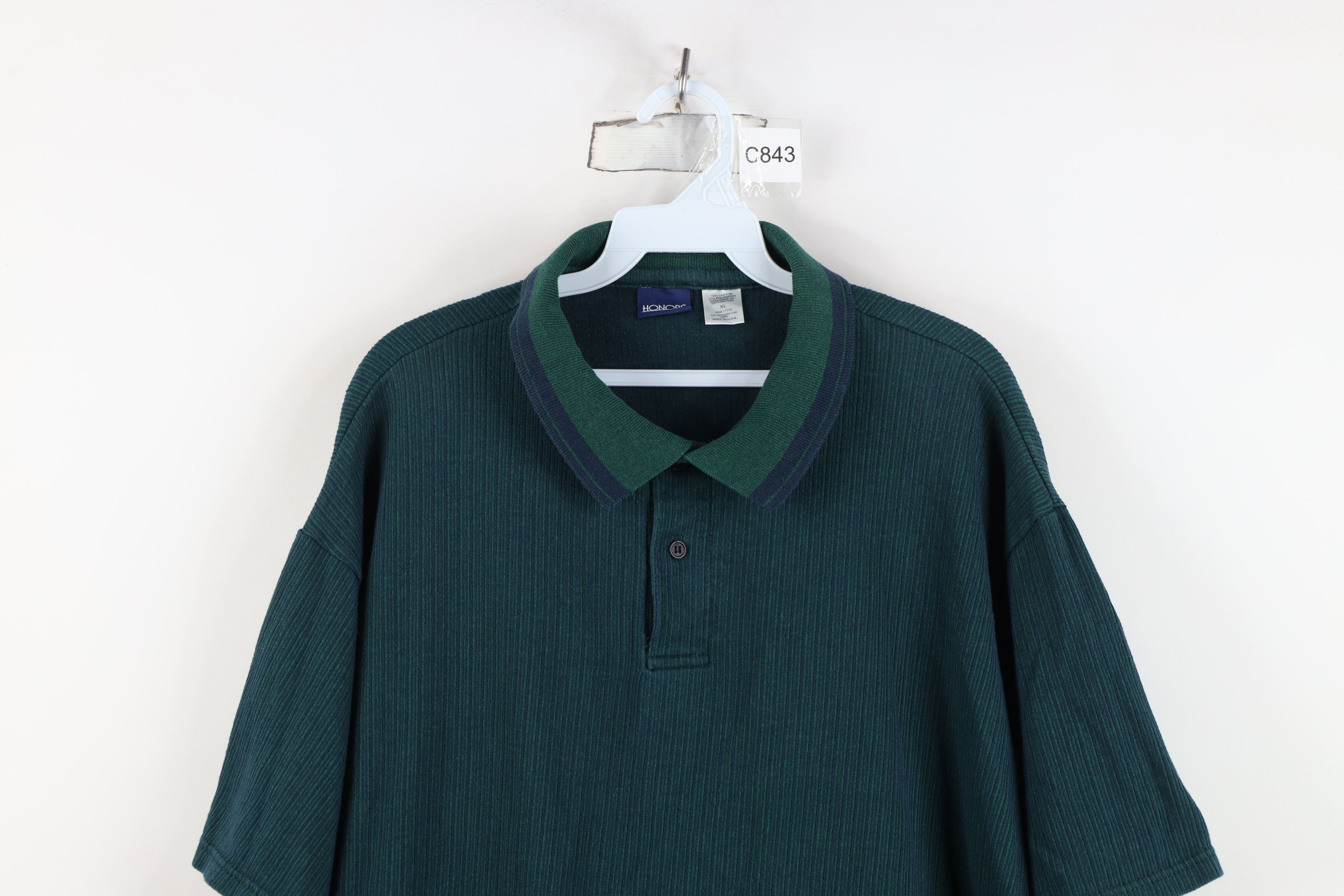 Vintage Vintage 90s Streetwear Ribbed Knit Golf Polo Shirt USA Size US XL / EU 56 / 4 - 2 Thumbnail