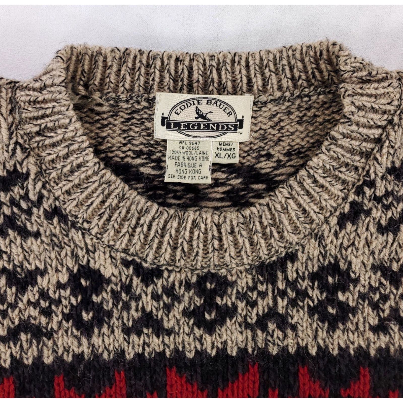 Eddie Bauer Eddie Bauer Legends VTG Y2K 100% Wool Nordic Sweater Brown Mens XL Pullover Wool Sweater Men XL Brown Multicolor? Size US XL / EU 56 / 4 - 2 Thumbnail