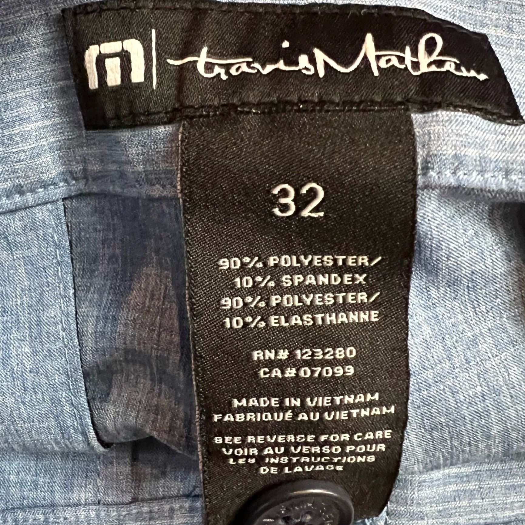 TravisMathew Travis Mathew Shorts Mens 32 Blue Performance Golf Stretch Flat Front Chino Athletic Casual Regular Men Size US 32 / EU 48 - 5 Thumbnail