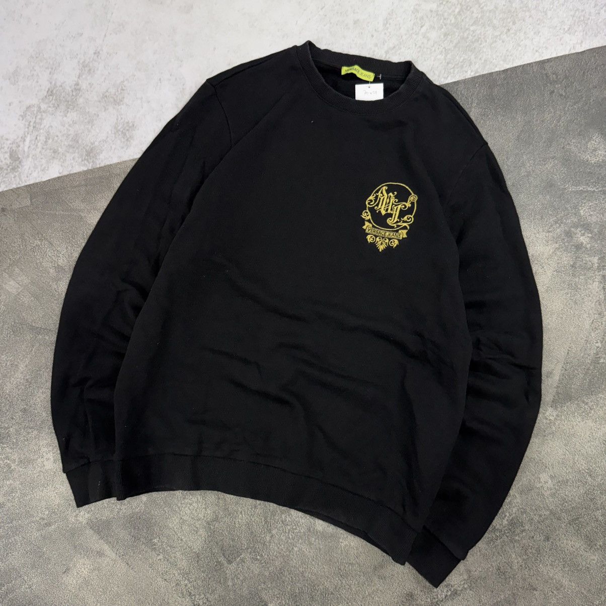 Versace VERSACE JEANS sweatshirt black logo embroidery gold Size US M / EU 48-50 / 2 - 2 Thumbnail