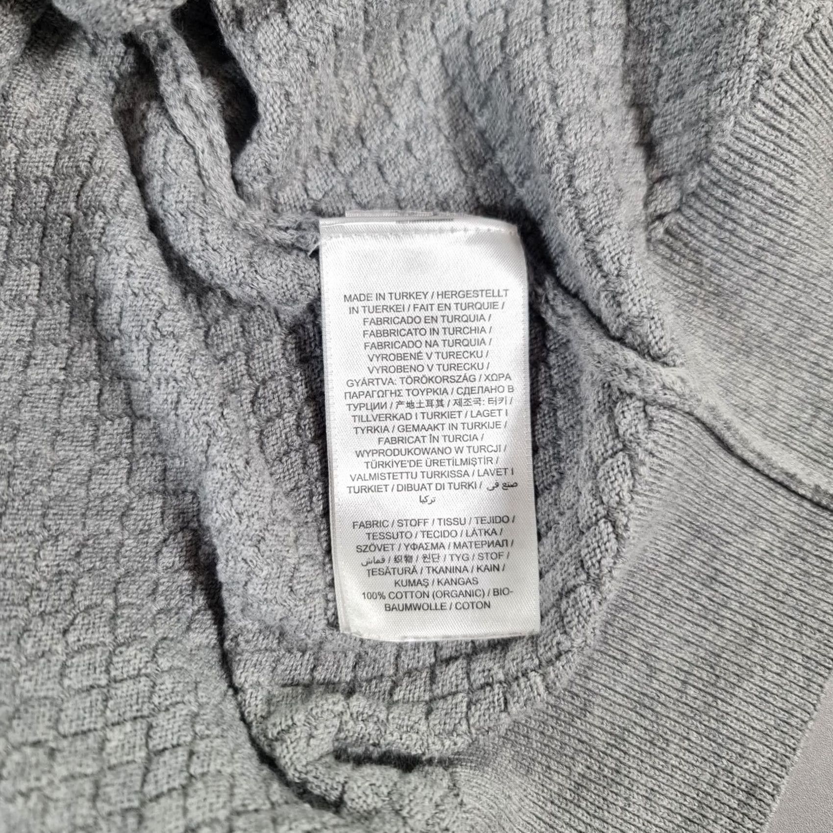 Gant GANT Mens Jumper Grey Medium Quarter Zip Knit Cotton Argyle Diamond Casual Tight-Knit Size US M / EU 48-50 / 2 - 8 Thumbnail