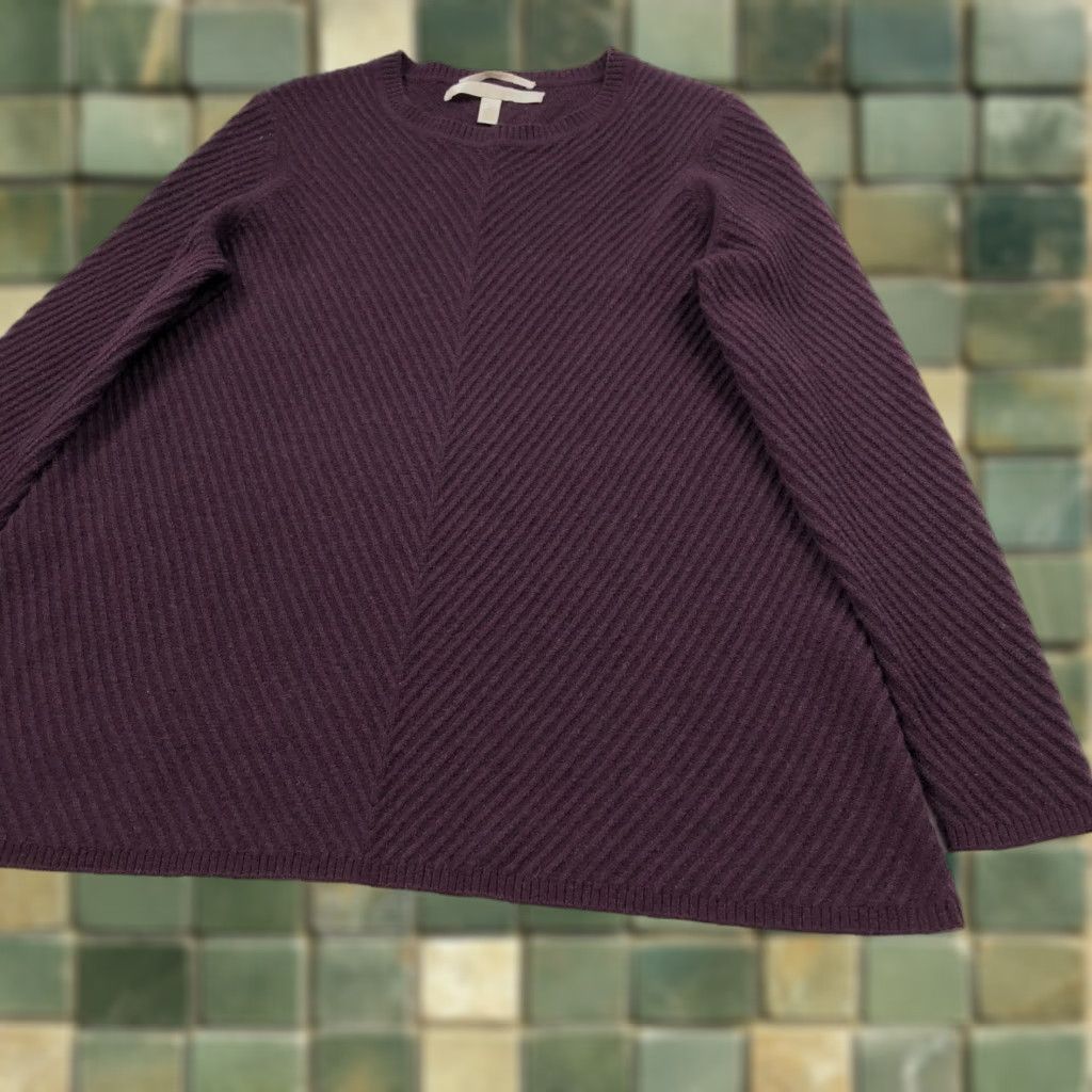 Nordstrom Nordstrom XS 100% Cashmere Pullover Sweater Ribbed Purple Womens Regular Size XS Pullover Knit Solid Ribbed Purple Satin Silk? Size XS / US 0-2 / IT 36-38 - 1 Thumbnail