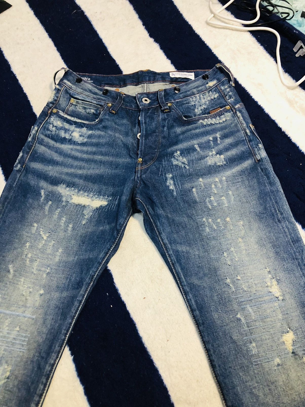 G-Star × Vintage G-Star Distressed Style Denim Jeans (1) Size US 30 / EU 46 - 3 Thumbnail