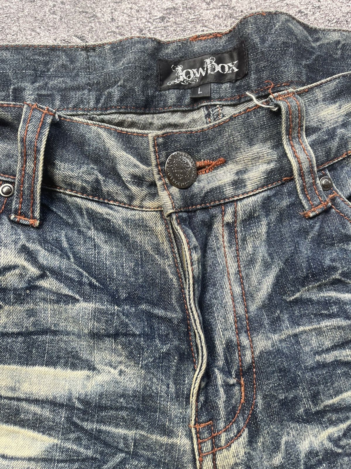 LOWBOX Y2K Lowbox D-Blu distressed ifsixwasnine bootcut jeans Size US 31 - 18 Thumbnail