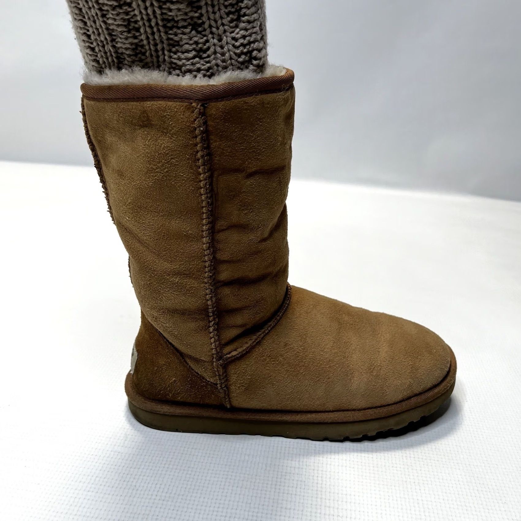 Ugg UGG Australia Women Tularosa Route Detachable Knit Collar Boots Chestnut Brown Size 7 Suede Sheepskin Lined Mid-Calf Boots Size US 7 / IT 37 - 6 Thumbnail