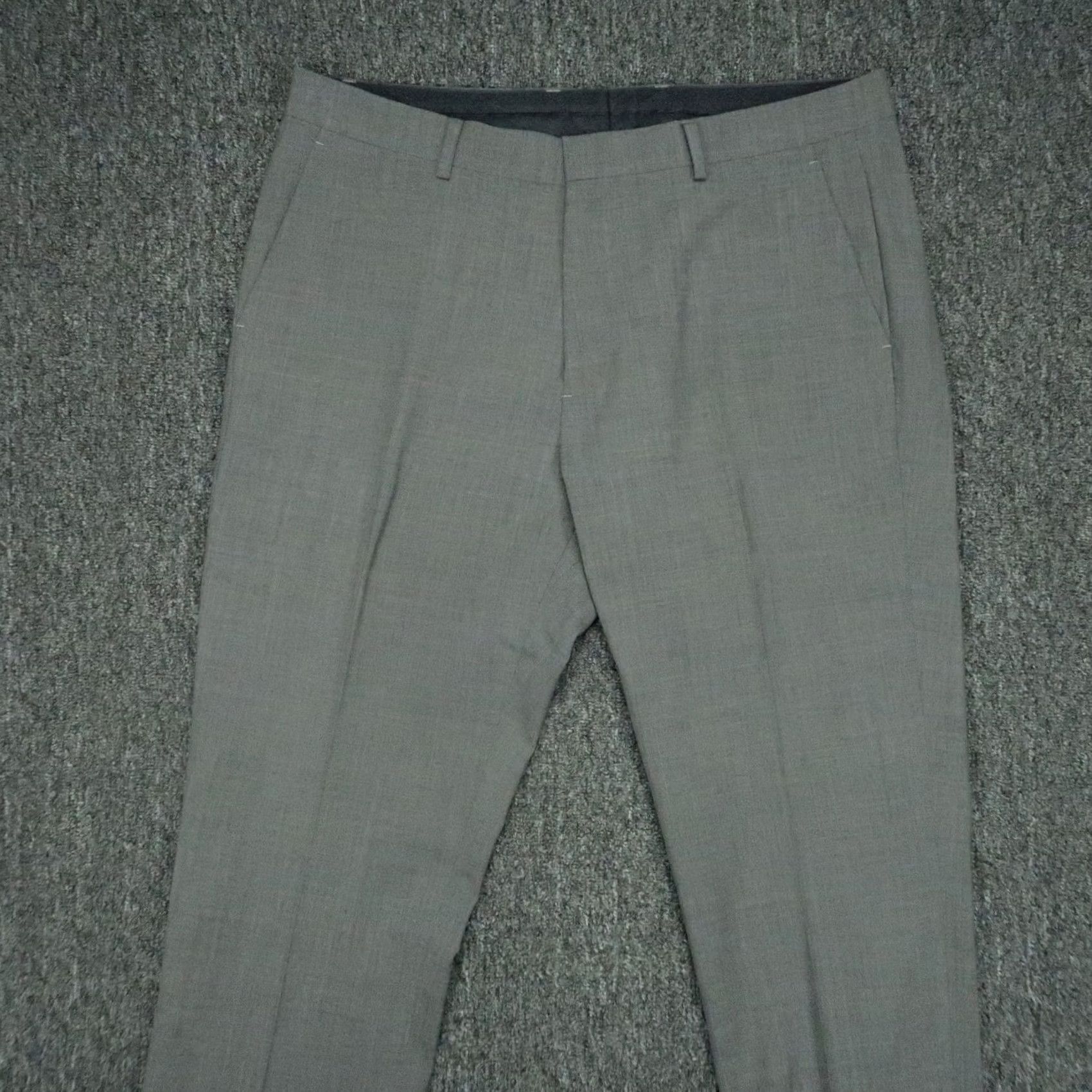 Bonobos Bonobos Pants Mens 35x34 Gray Slim Straight Wool Chino Pocket 34 Inseam Size US 35 - 2 Thumbnail