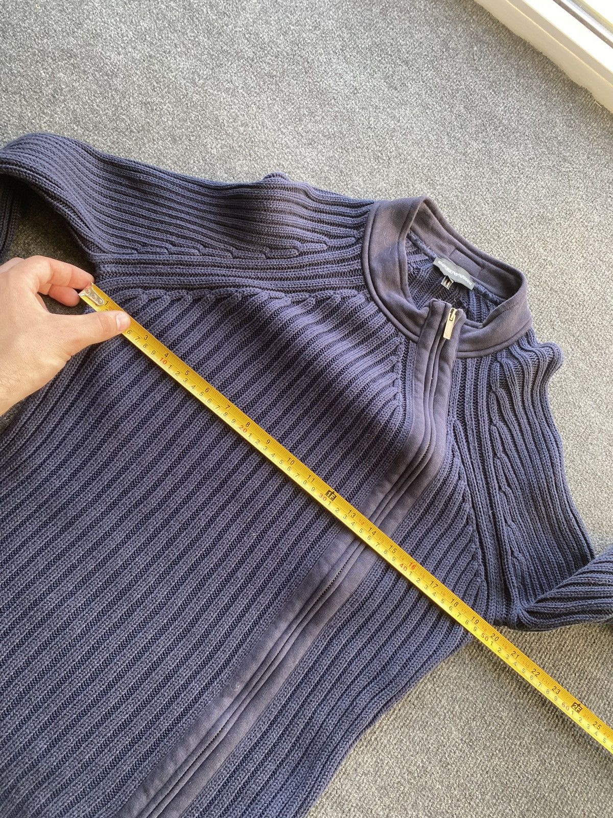 Emporio Armani 🔥Emporio Armani asymmetrical gothic blue sweater designer Size US L / EU 52-54 / 3 - 7 Thumbnail