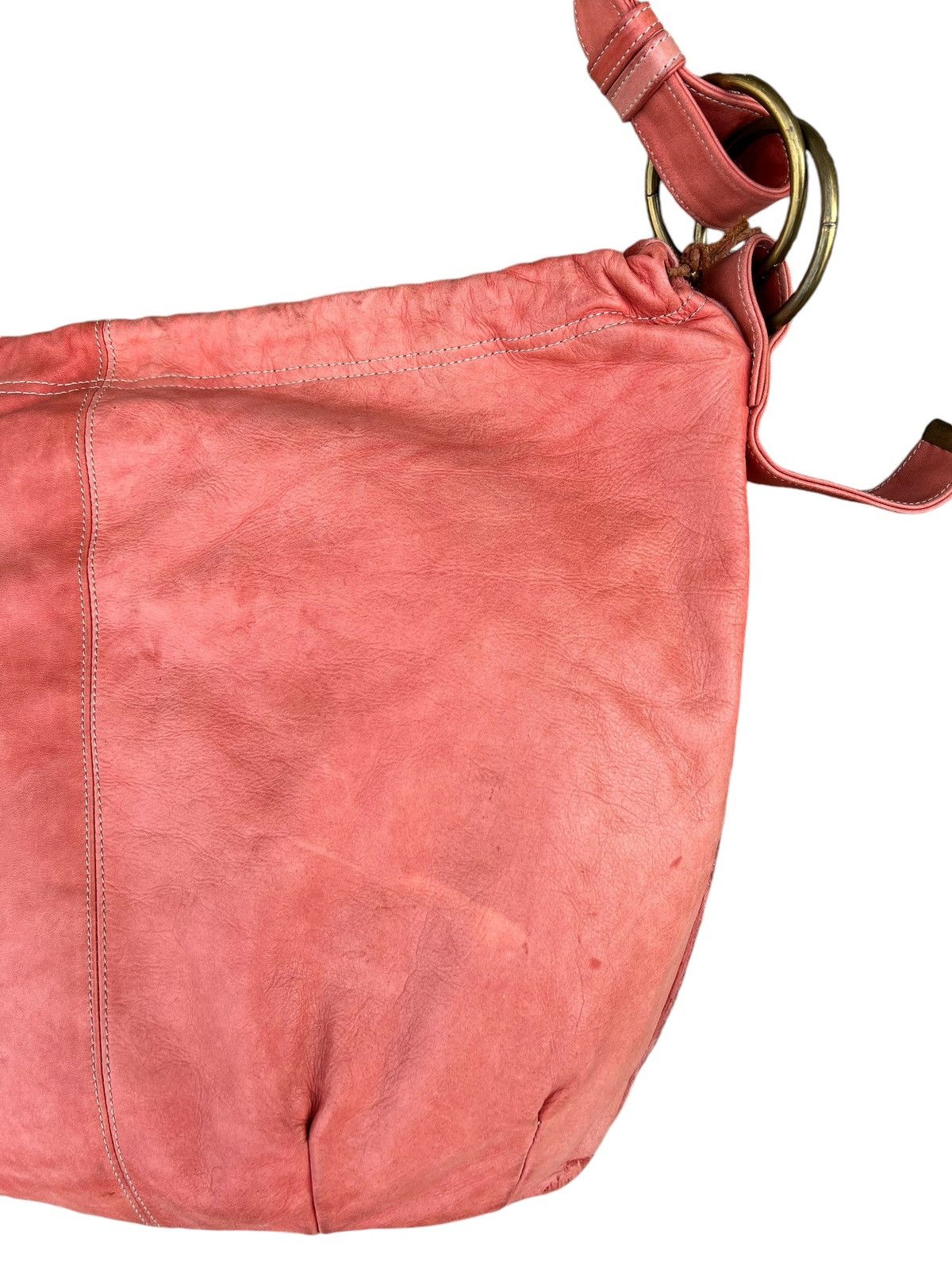 Leather Vintage Petit Ami Japan Faded Patina Leather Huge Bag Size ONE SIZE - 9 Thumbnail
