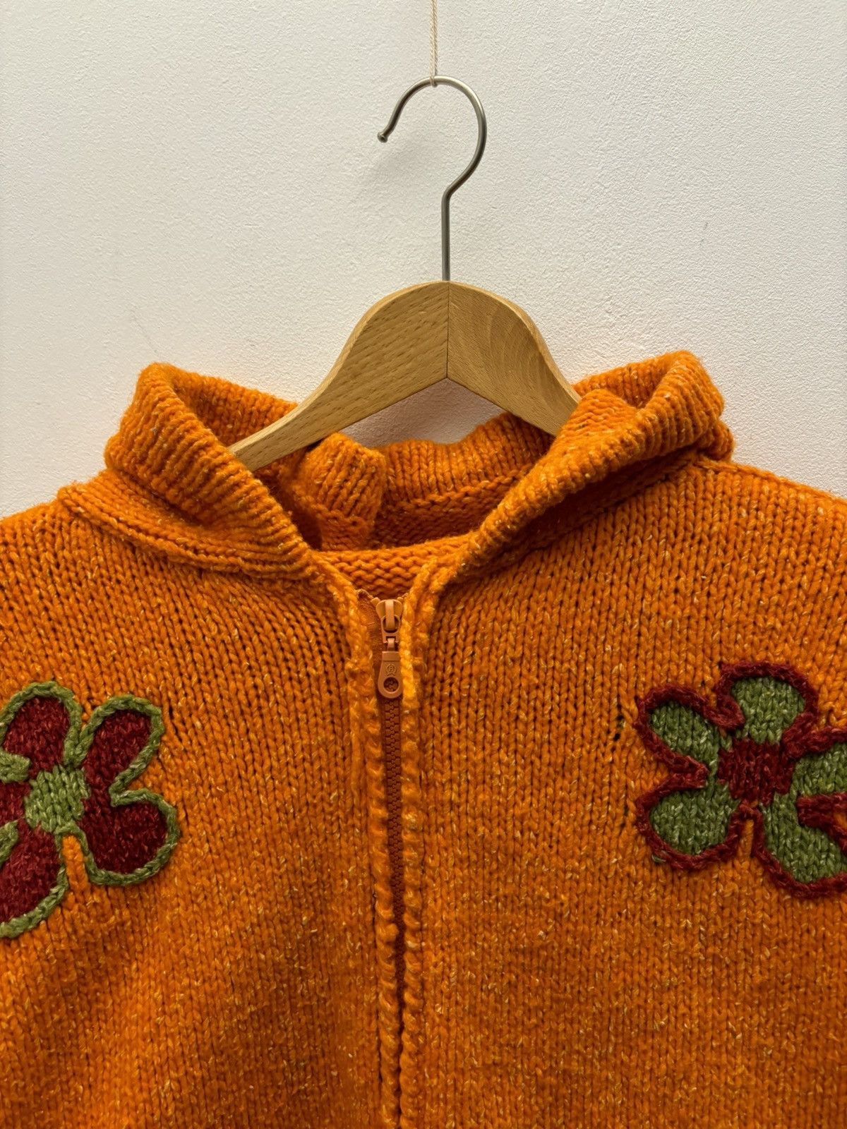 Japanese Brand × Vintage Vintage Hippie Witch Hand Wool Knitted Flowers Zip Hoodie Size US M / EU 48-50 / 2 - 4 Thumbnail