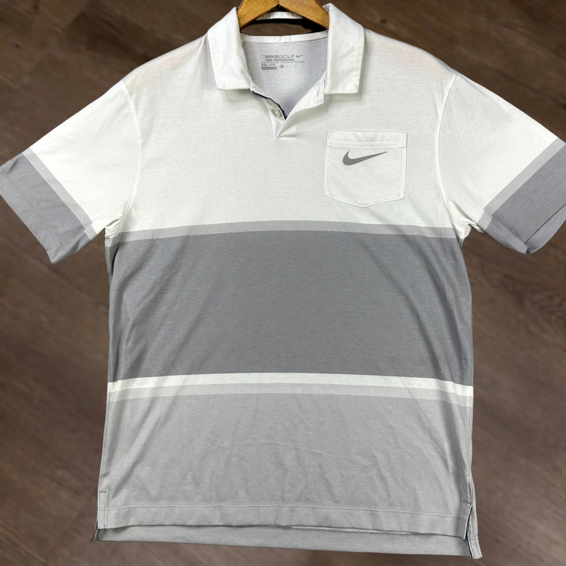 Nike Nike Golf Mens Polo Shirt Medium Gray Colorblock Short Sleeve Rugby Performance Adult Size US M / EU 48-50 / 2 - 1 Thumbnail