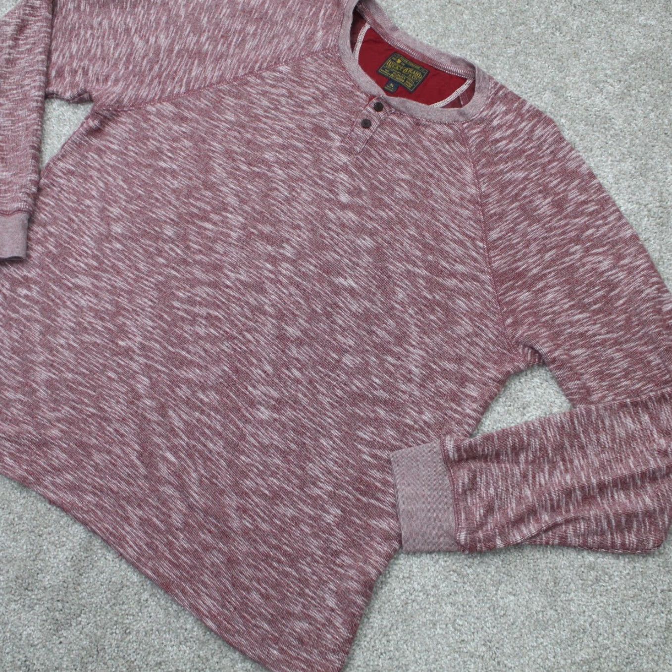 Lucky Brand Lucky Brand Henley Shirt Mens XL Red 100% Cotton Long Sleeve Pullover Shirt Size US XL / EU 56 / 4 - 3 Thumbnail