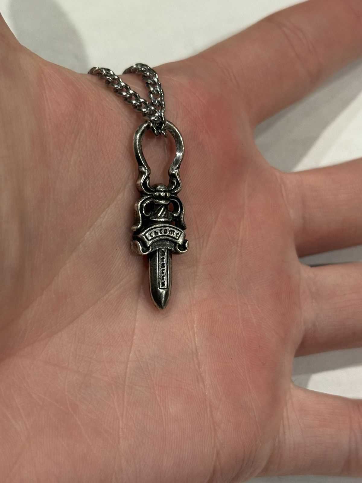 Chrome Hearts Chrome Hearts Dagger Pendant Cuban Link Chain Necklace 925 Size ONE SIZE - 4 Thumbnail
