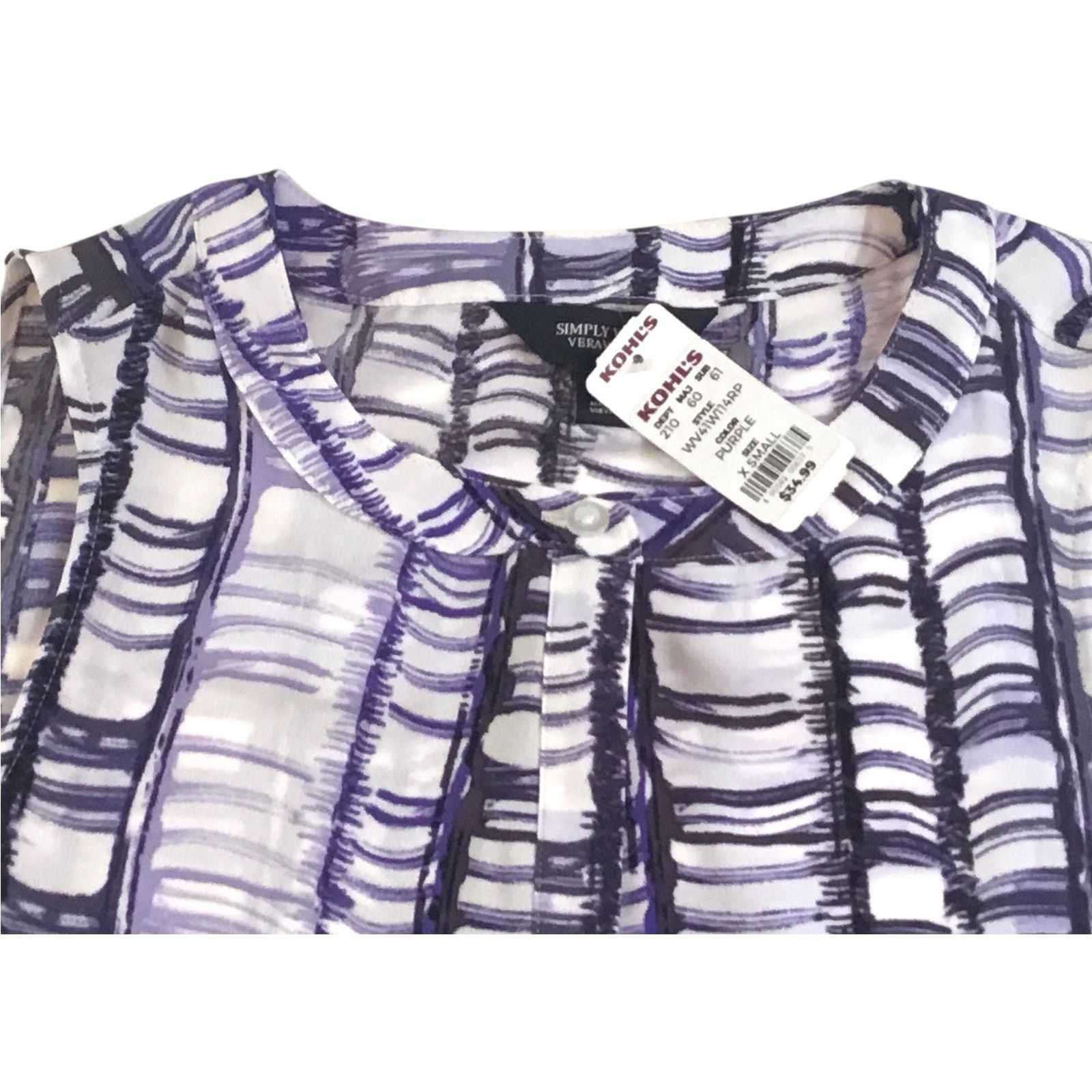 Vera Wang Simply Vera Wang XS Simply Tunic Top Flounce Hem NWT $34.99 Size XS / US 0-2 / IT 36-38 - 4 Thumbnail