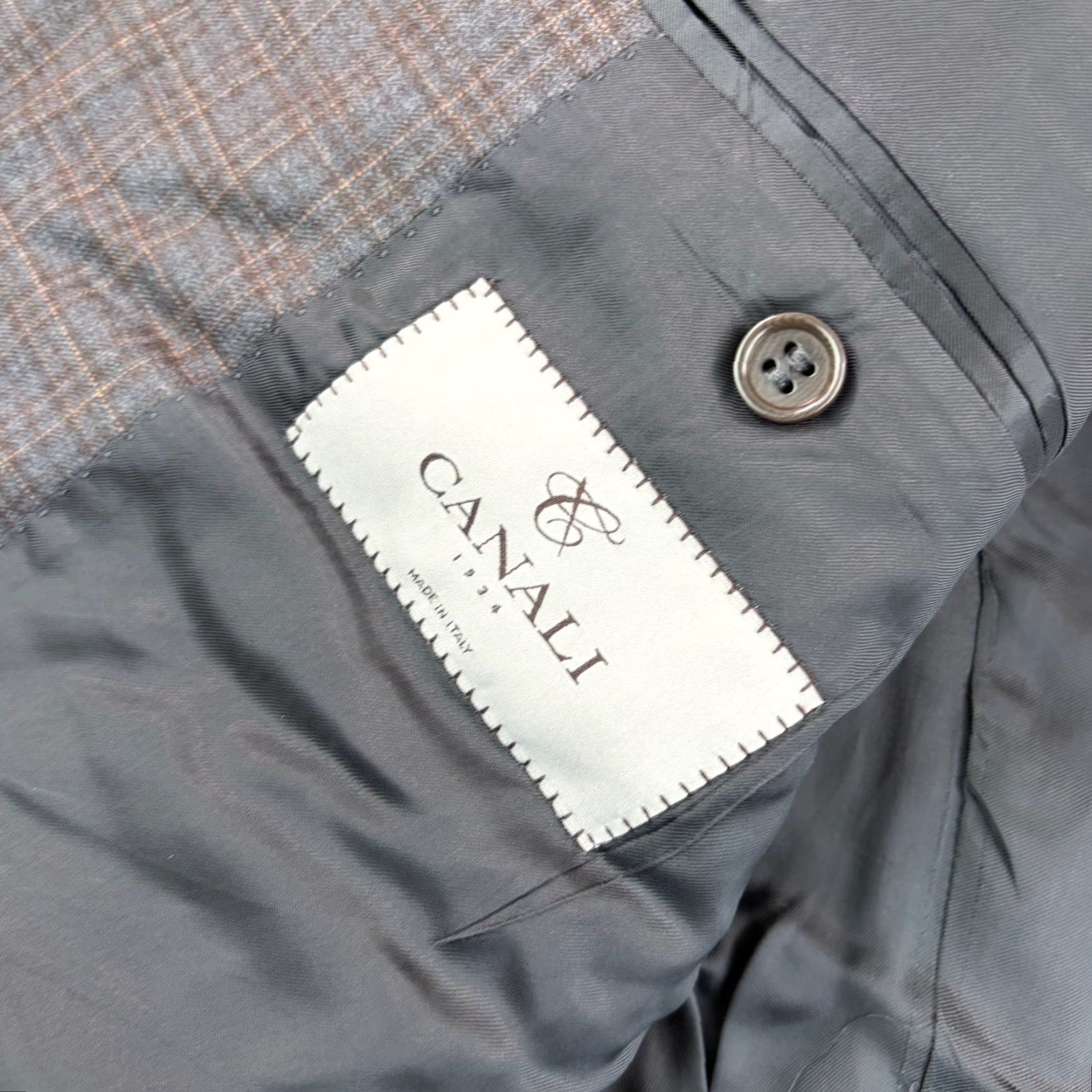 Canali VINTAGE Canali 1934 Sports Coat Blazer Jacket 40 Grey Brown Plaid 100% Wool Italy CEO Size 40R - 3 Thumbnail