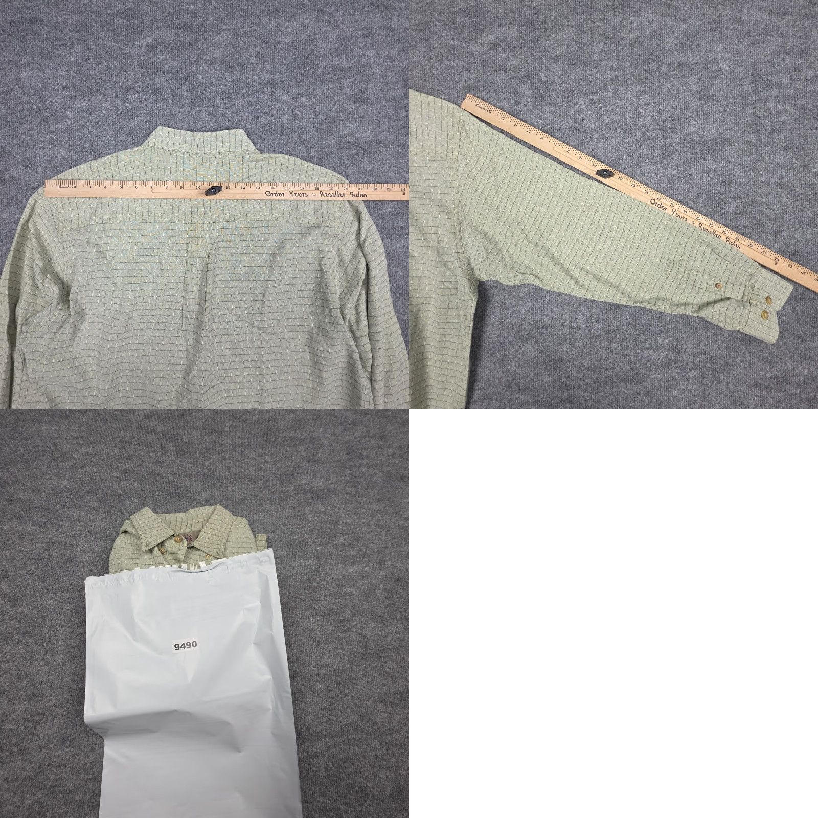 The Territory Ahead Territory Ahead Shirt Men's Large Green White Woven Textured Cotton Button-Up Short Sleeve Plaid Size US L / EU 52-54 / 3 - 9 Thumbnail