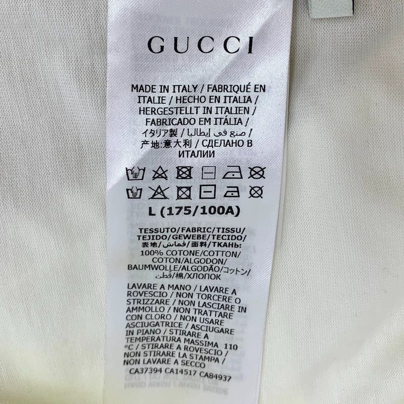 Gucci Gucci Beige striped letter print cotton round-neck short-s Size US L / EU 52-54 / 3 - 8 Thumbnail