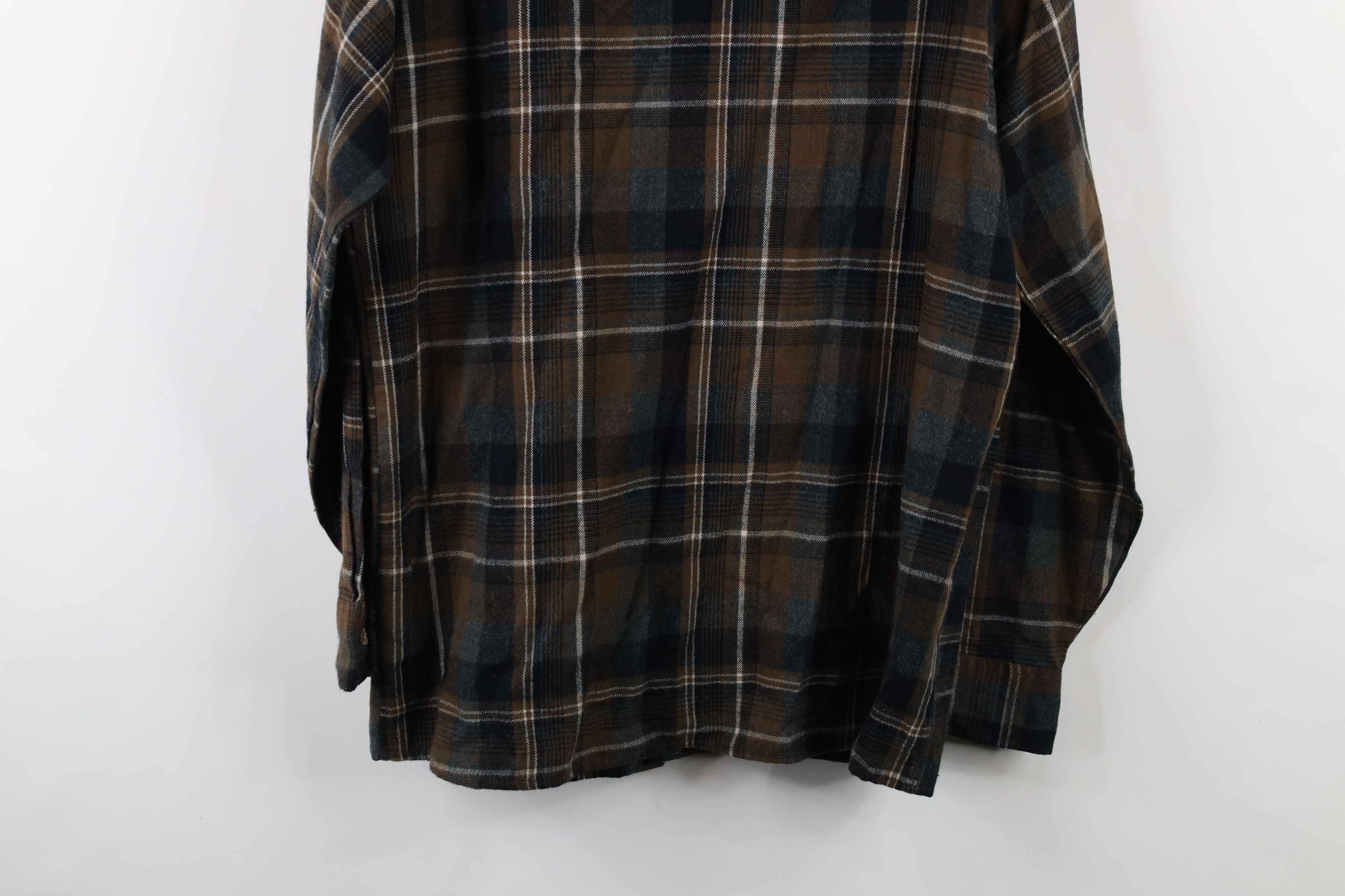 Vintage Vintage 90s Streetwear Collared Button Shirt Brown Plaid Size US M / EU 48-50 / 2 - 9 Thumbnail