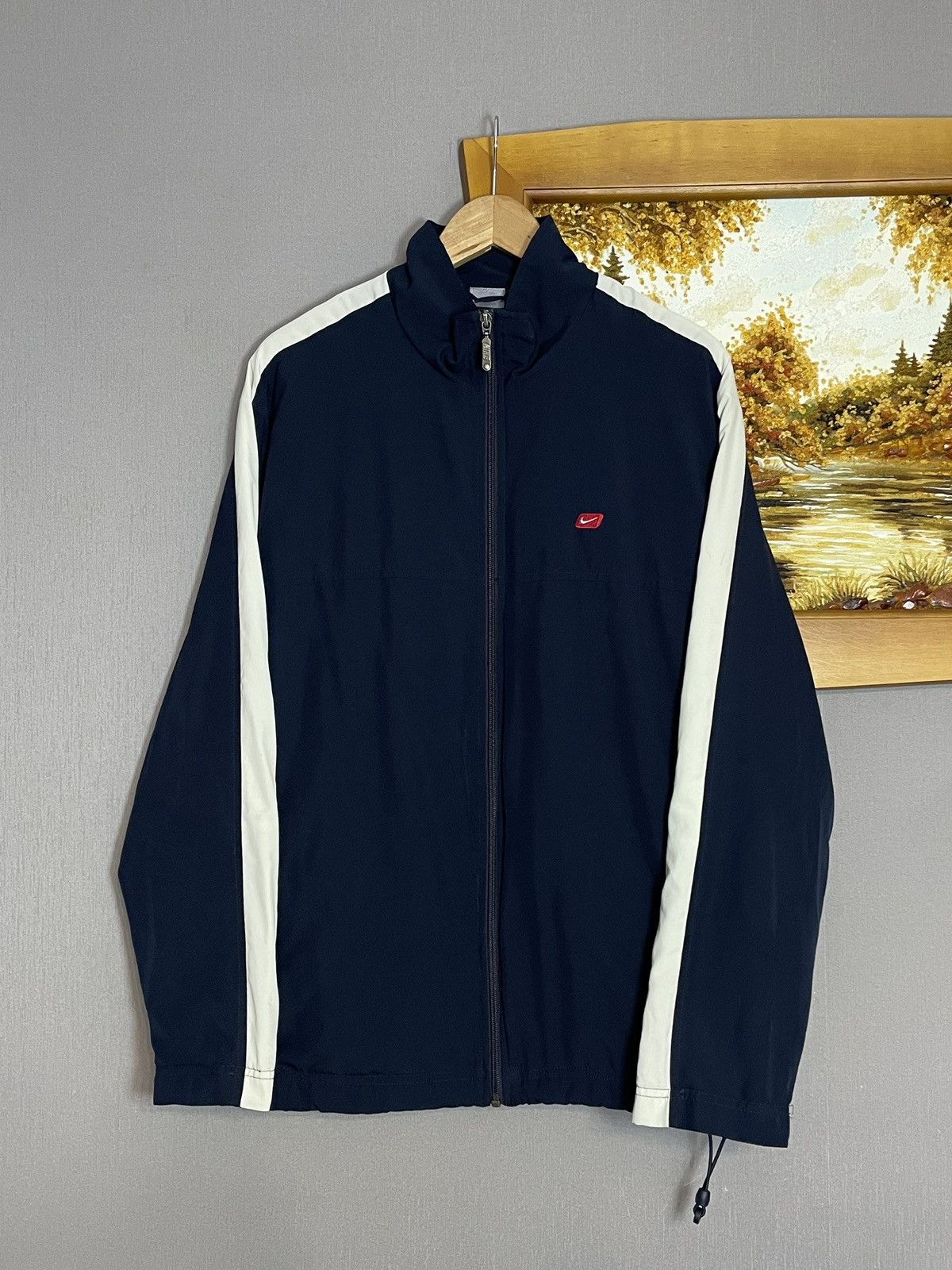 Nike × Vintage Vintage 90s Nike Blue Track Jacket Court Challenger Size US L / EU 52-54 / 3 - 2 Thumbnail
