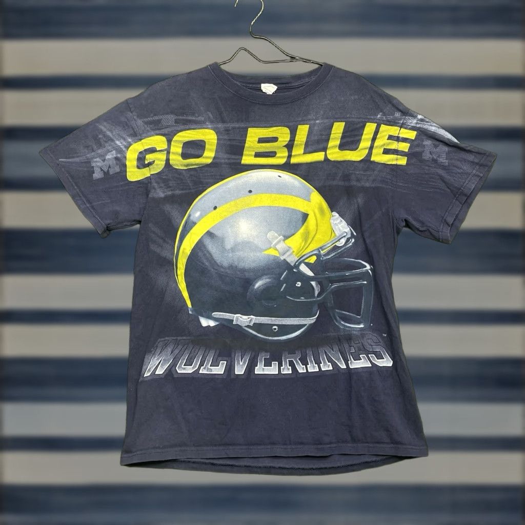 Delta VINTAGE University of Michigan Shirt Mens Large AOP Double Sided Football NCAA Go Blue Size US L / EU 52-54 / 3 - 1 Thumbnail