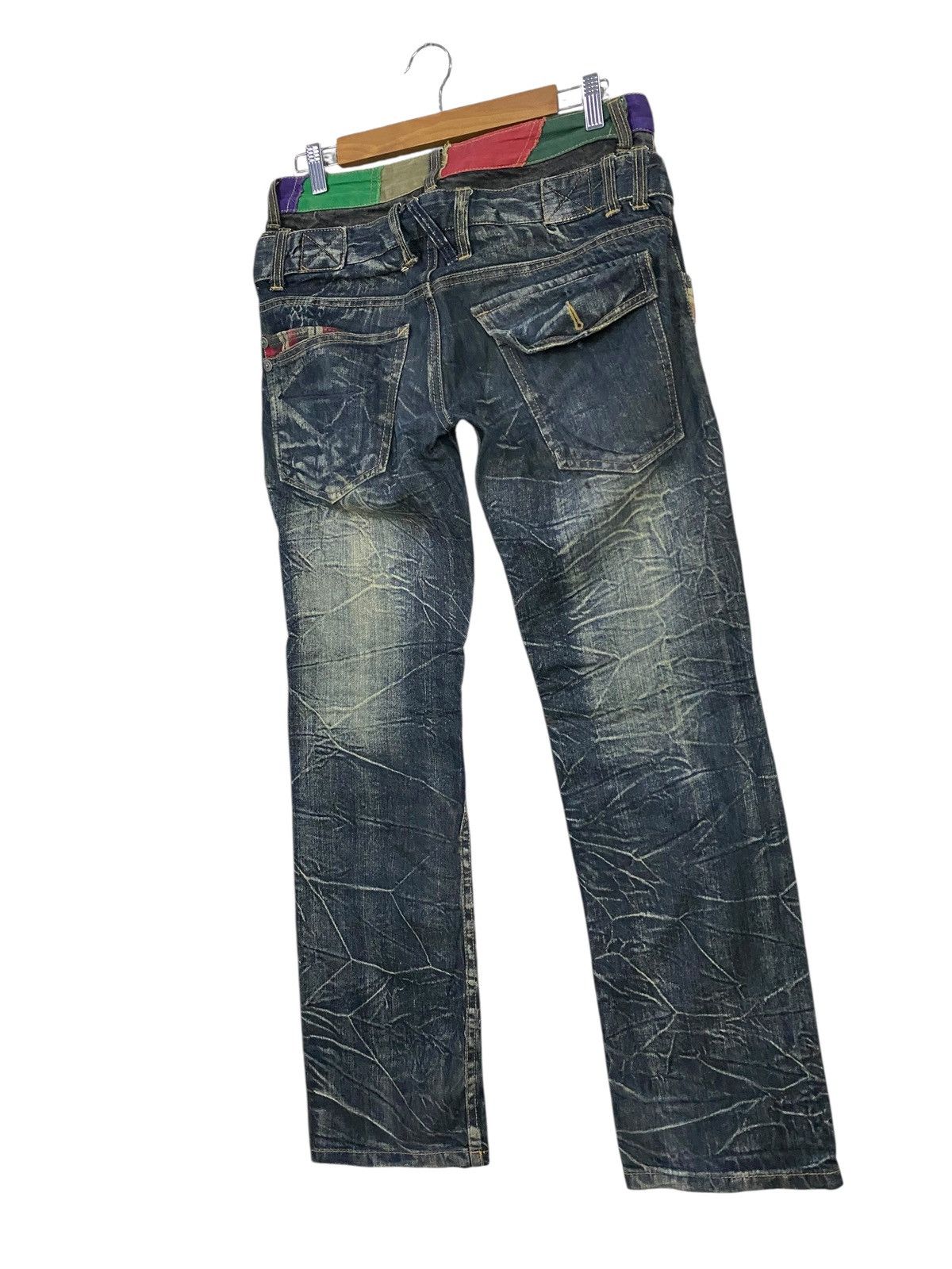 Japanese Brand Japanase brand patina double waist multizip denim pant Size US 31 - 10 Thumbnail