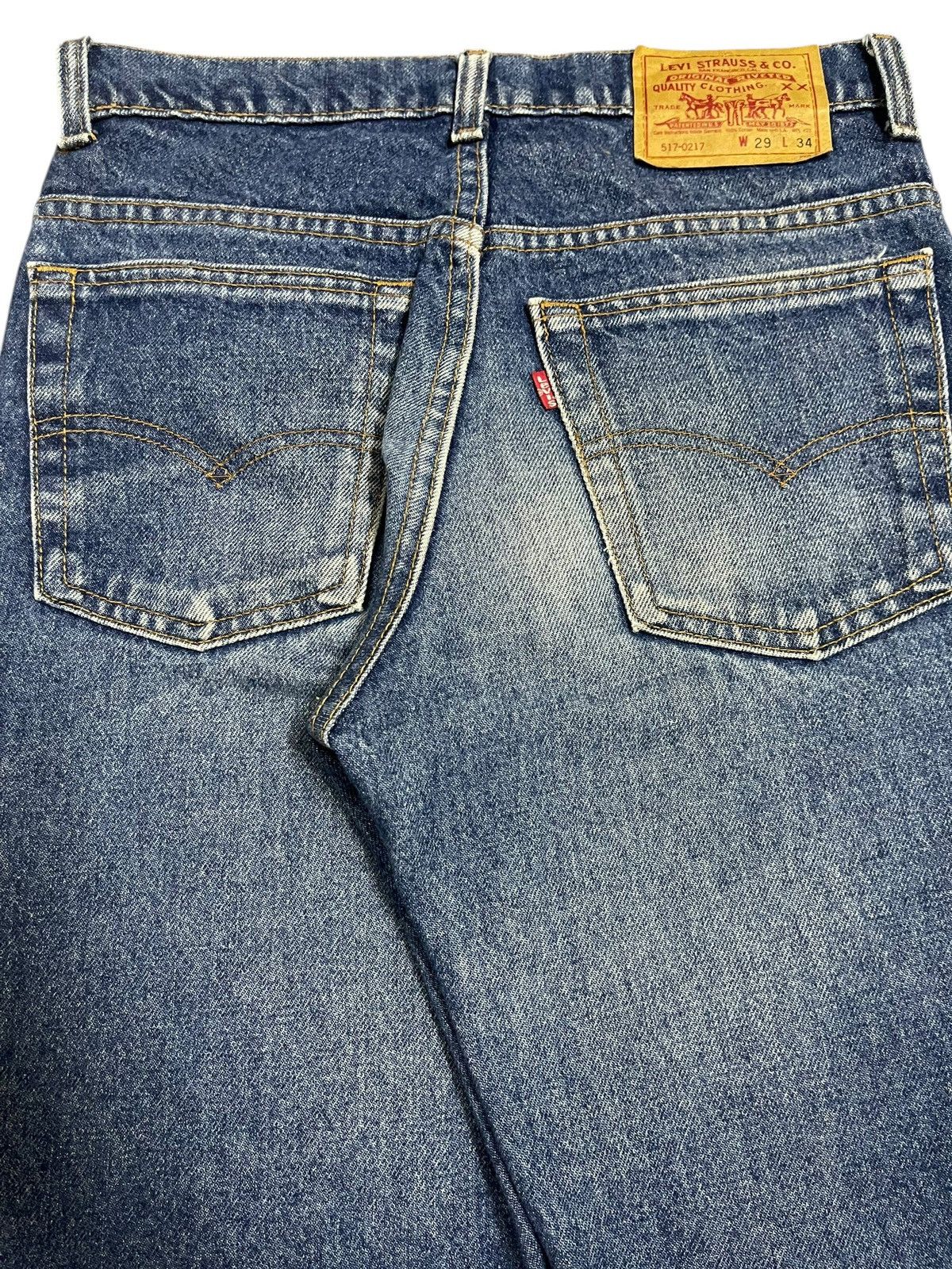 Levi's Vintage 80s Levis 517 Blue Wash Distressed Bootcut Jeans Size US 28 / EU 44 - 6 Thumbnail