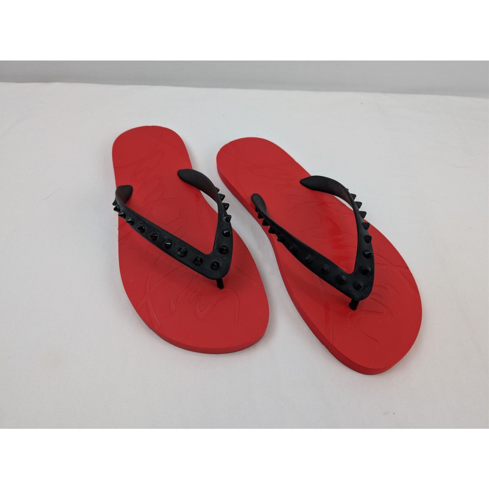 Christian Louboutin o1rshd1 Q:2 / Loubi Flip Flat Slide slipper in Red 43 Size US 10 / EU 43 - 6 Thumbnail