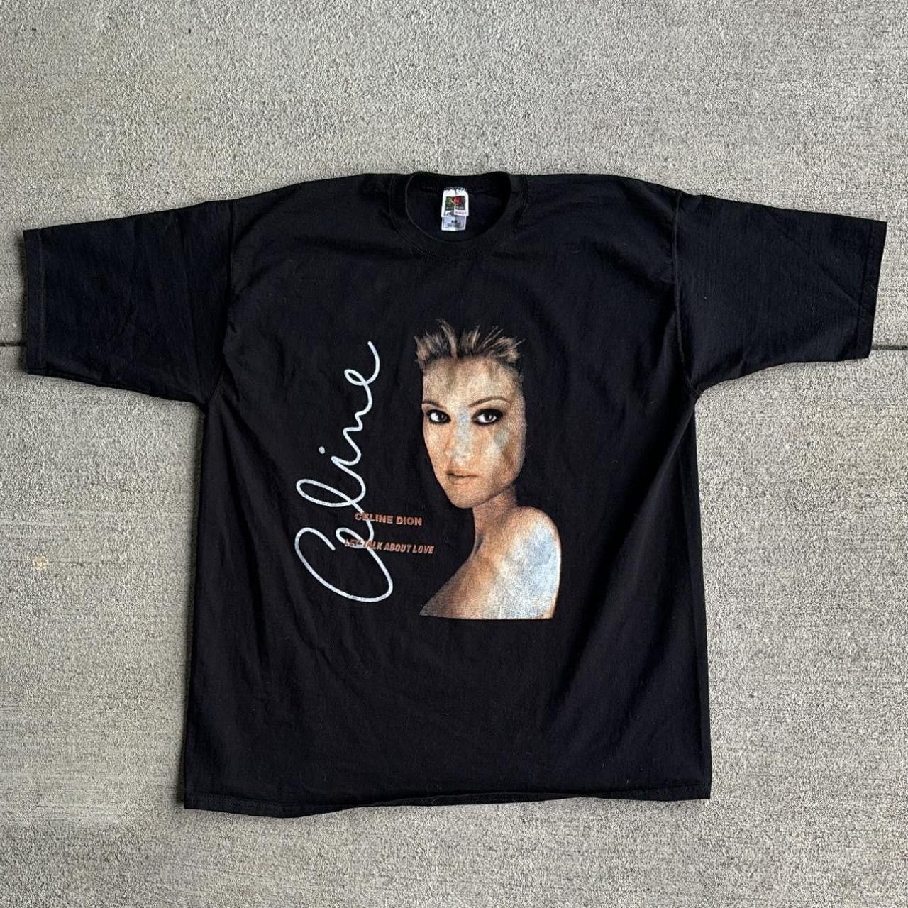 image of Vintage Celine Dion Rap Tee in Black, Men's (Size 2XL)