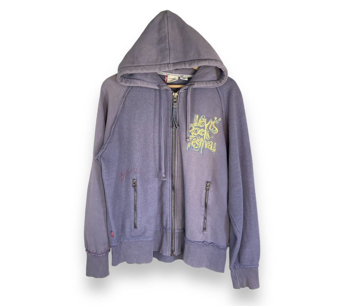 Levi's Made & Crafted × Levi's Vintage Clothing × Vintage Fades! Levis 501 RockFestival Patchwork Design Zipper Hoodie Size US M / EU 48-50 / 2 - 2 Thumbnail