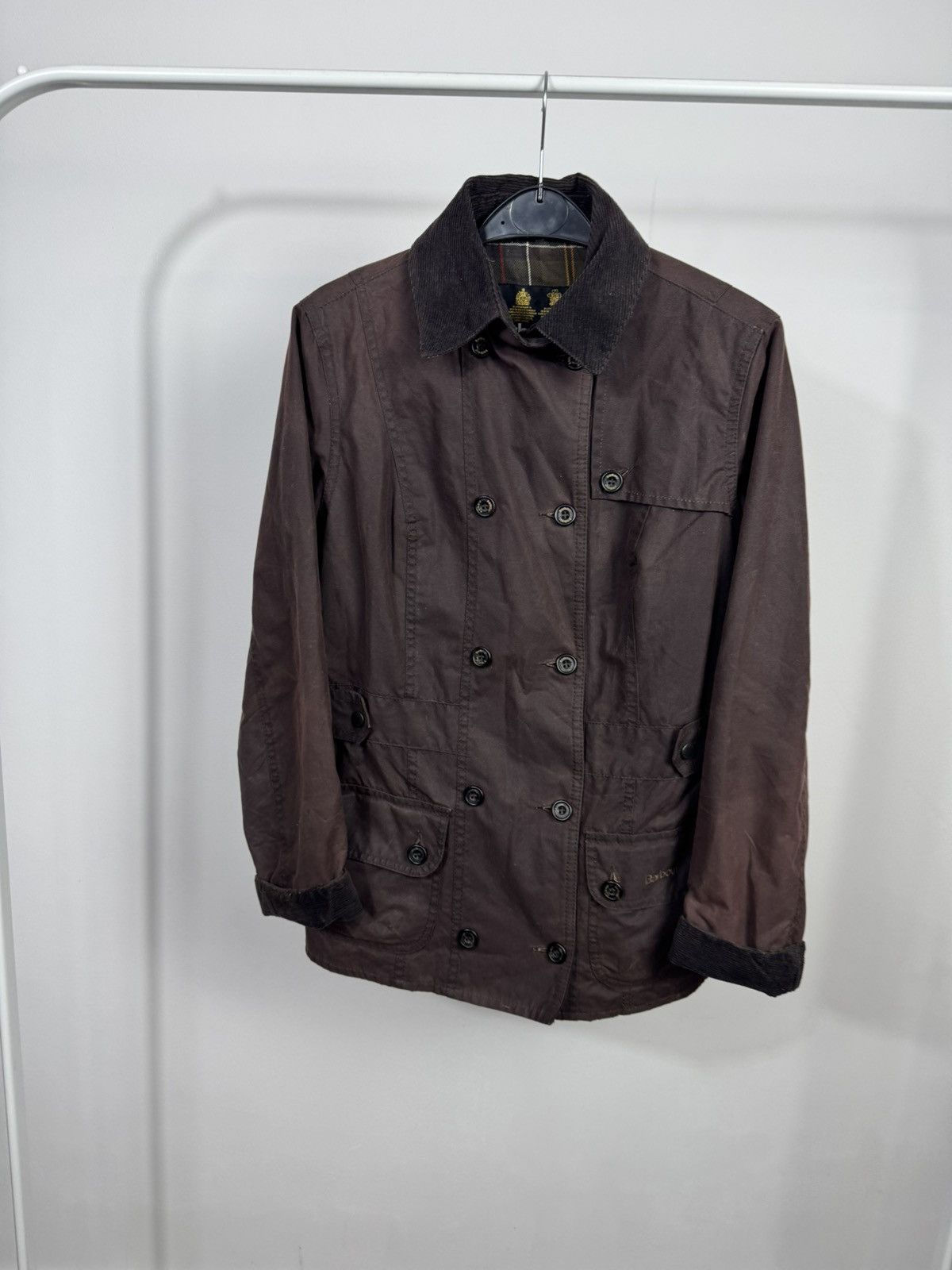 Barbour Barbour Women’s Waxed Double Breasted Jacket Brown UK8 Coat Size S / US 4 / IT 40 - 2 Thumbnail