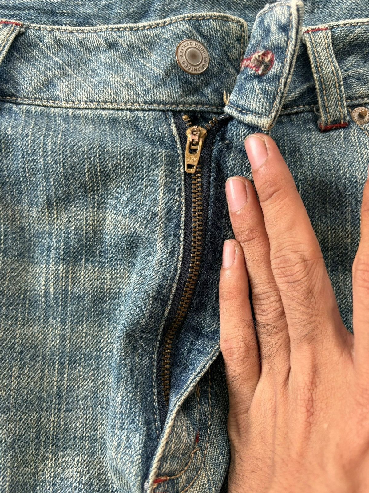 Japanese Brand Vintage Japanese Brand Sashiko Distressed Loose Jeans Size US 38 / EU 54 - 3 Thumbnail