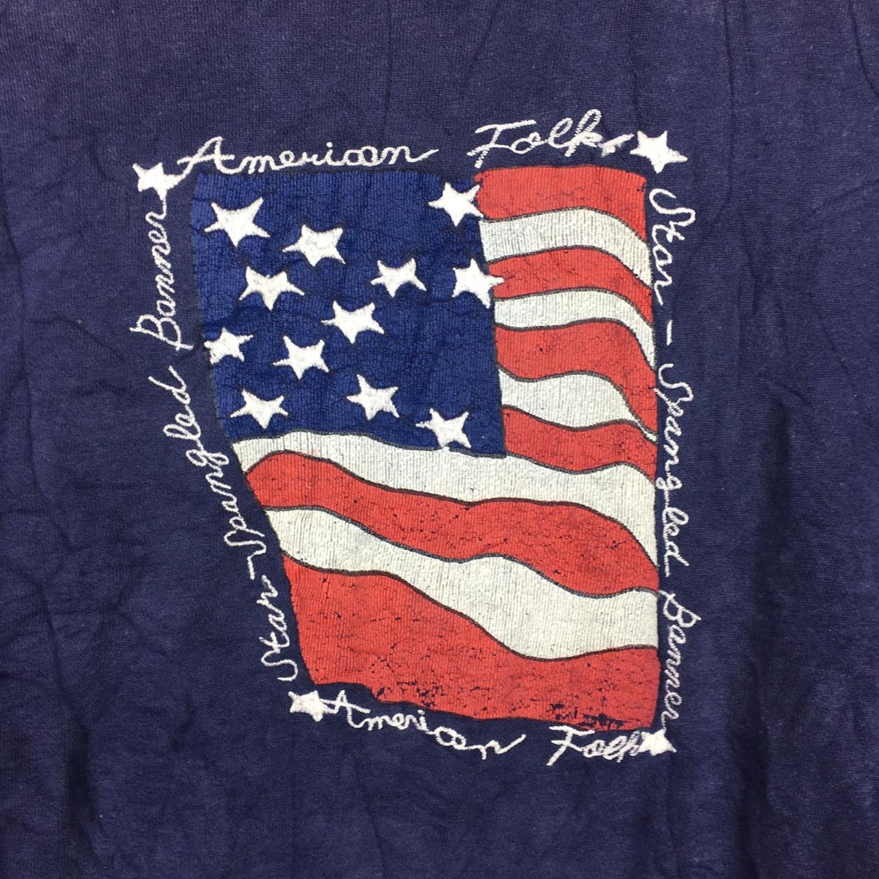 Vintage Vtg AMERICAN FOLK Singer Concert Tour Band USA Flag Size US M / EU 48-50 / 2 - 3 Thumbnail
